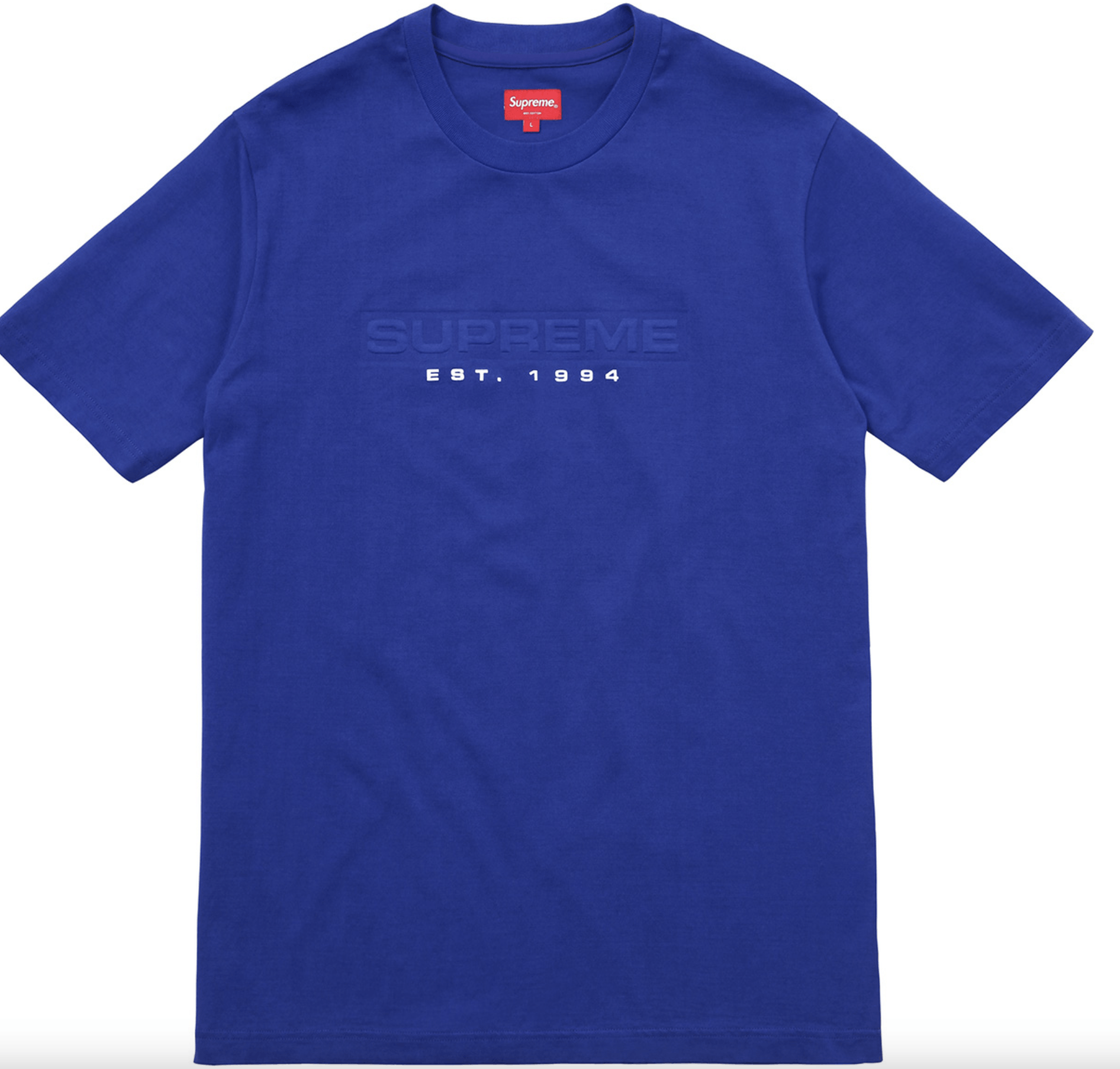 Supreme Debossed Logo S/S Top SS16 Royal Size US M / EU 48-50 / 2 - 2 Thumbnail