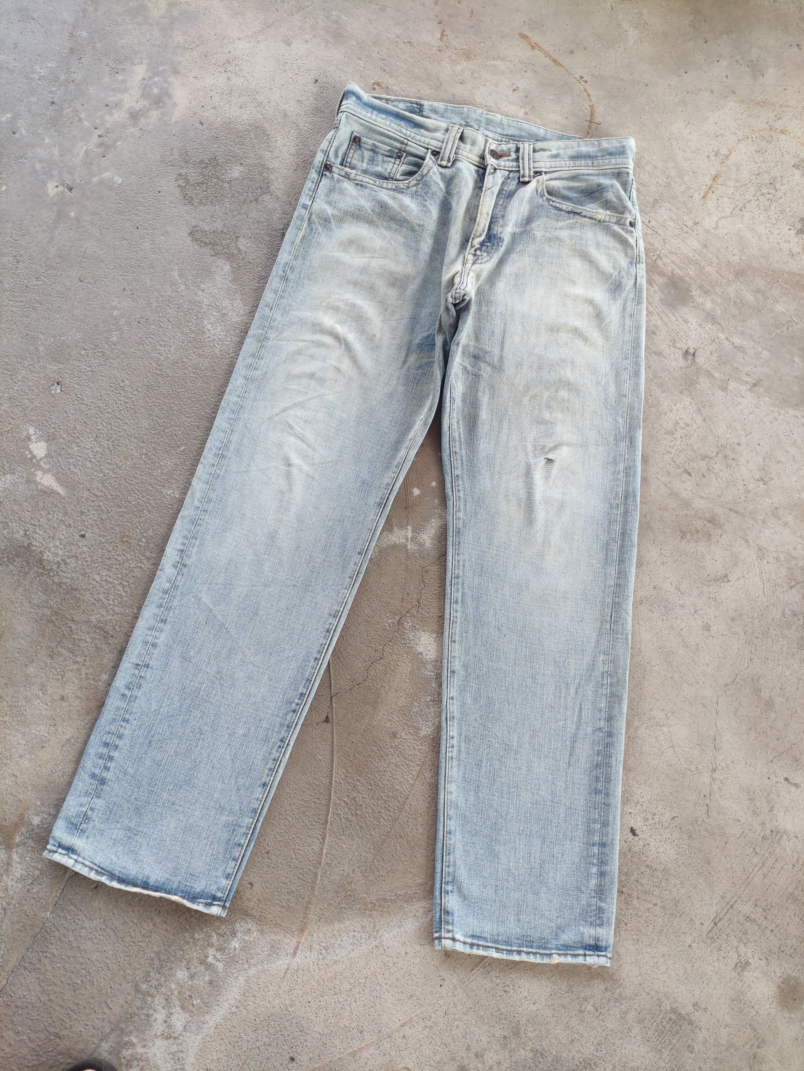 Japanese Brand Vintage Japanese Baggy Jean Distressed Faded Denim Size US 35 - 2 Thumbnail