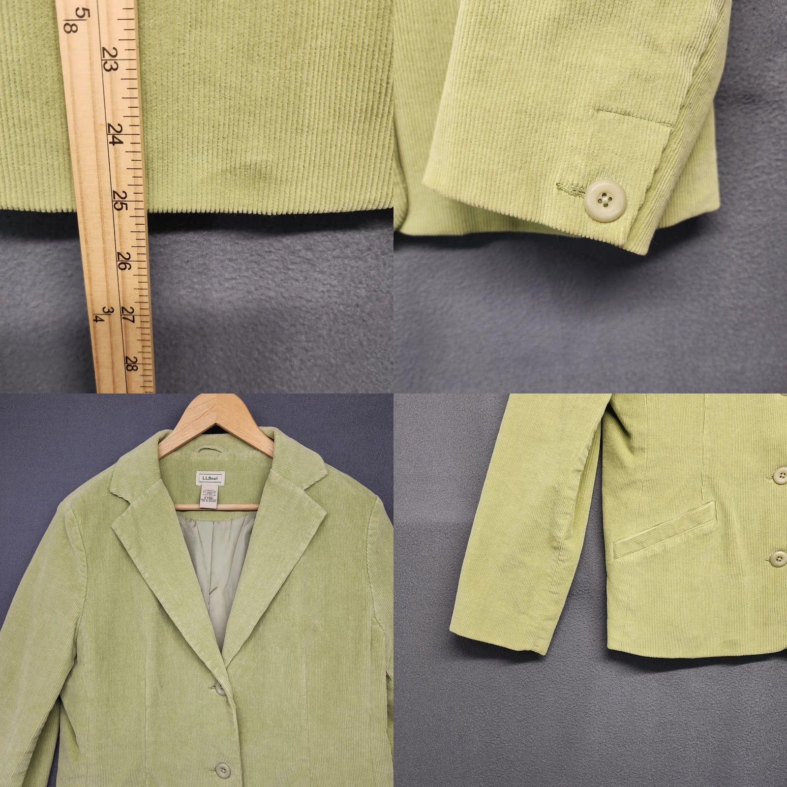 Vintage VINTAGE LL Bean Corduroy Jacket Blazer Womens 12 Petite Green Lined Academia Jacket Womens12 Petite Green Vintage Size XL / US 12-14 / IT 48-50 - 8 Thumbnail