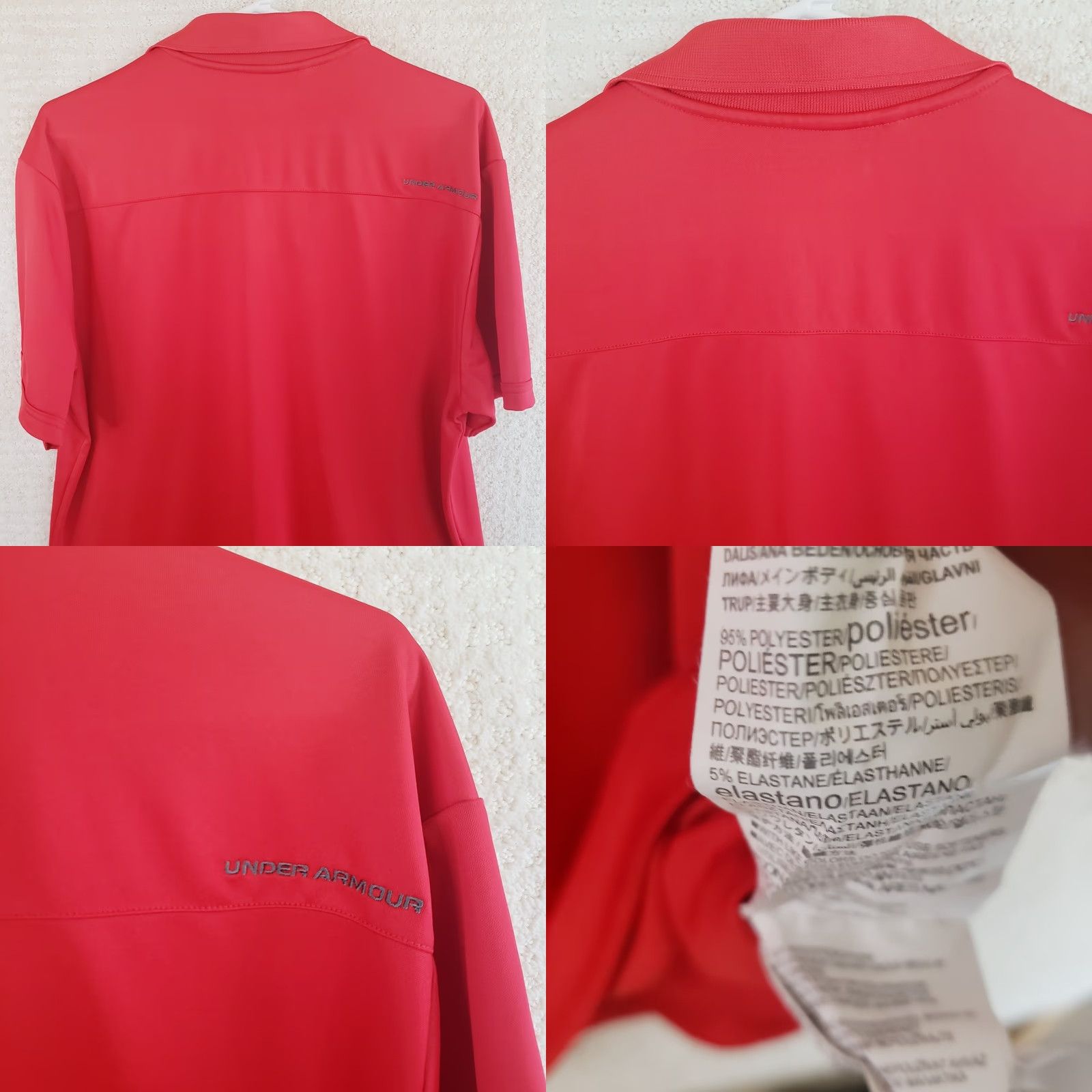 Under Armour Under Armour HeatGear Polo Shirt Mens Regular Fit Short Sleeve Red Size L Cotton Logo Nonstains 90s? Size US L / EU 52-54 / 3 - 8 Thumbnail
