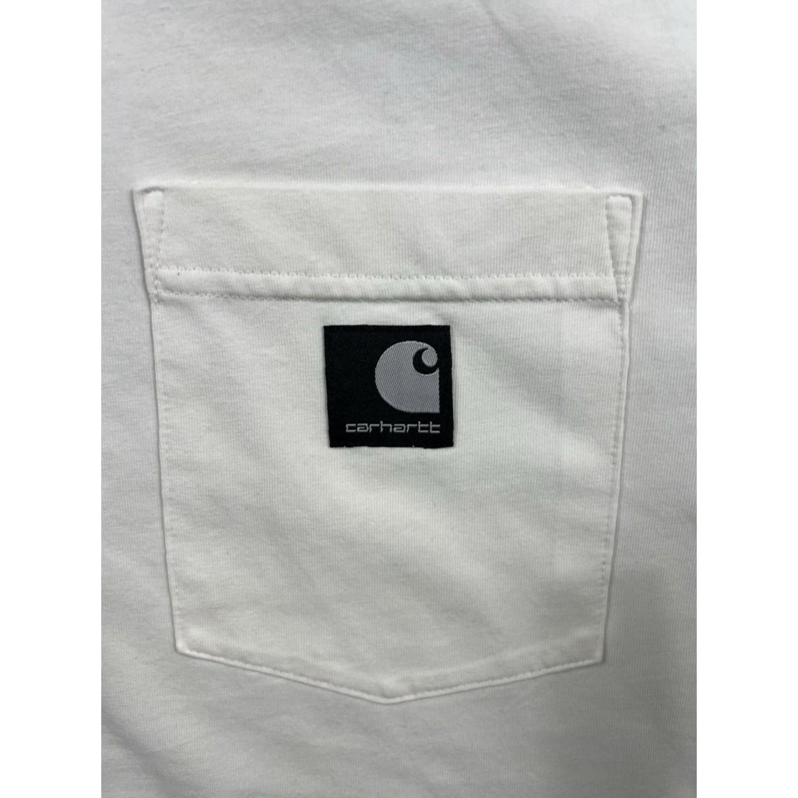 Carhartt VINTAGE Carhartt White Short-Sleeve Pocket T-Shirt Logo Polyester XL Mens Shirt Size US XL / EU 56 / 4 - 5 Thumbnail