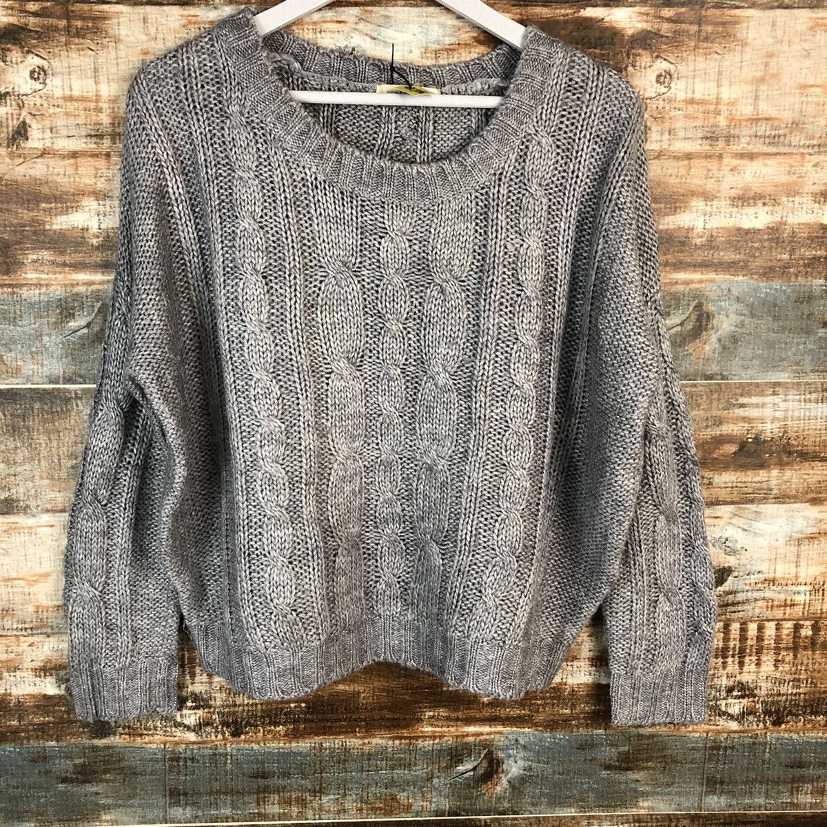 Homespun Knitwear × LOWRYS FARM Lowyrs Farm Grey cable aran isle Knitwear vintage #A1718 Size US M / EU 48-50 / 2 - 3 Thumbnail