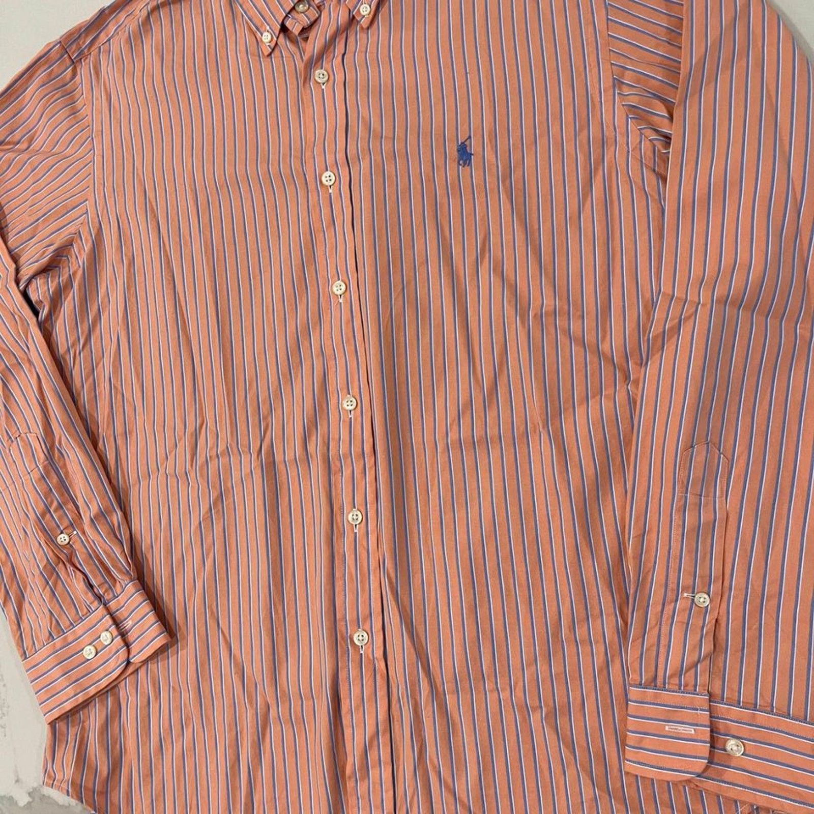 Ralph Lauren Ralph Lauren Button Up Shirt Orange Stripe Classic Men's 16 Size US L / EU 52-54 / 3 - 2 Thumbnail