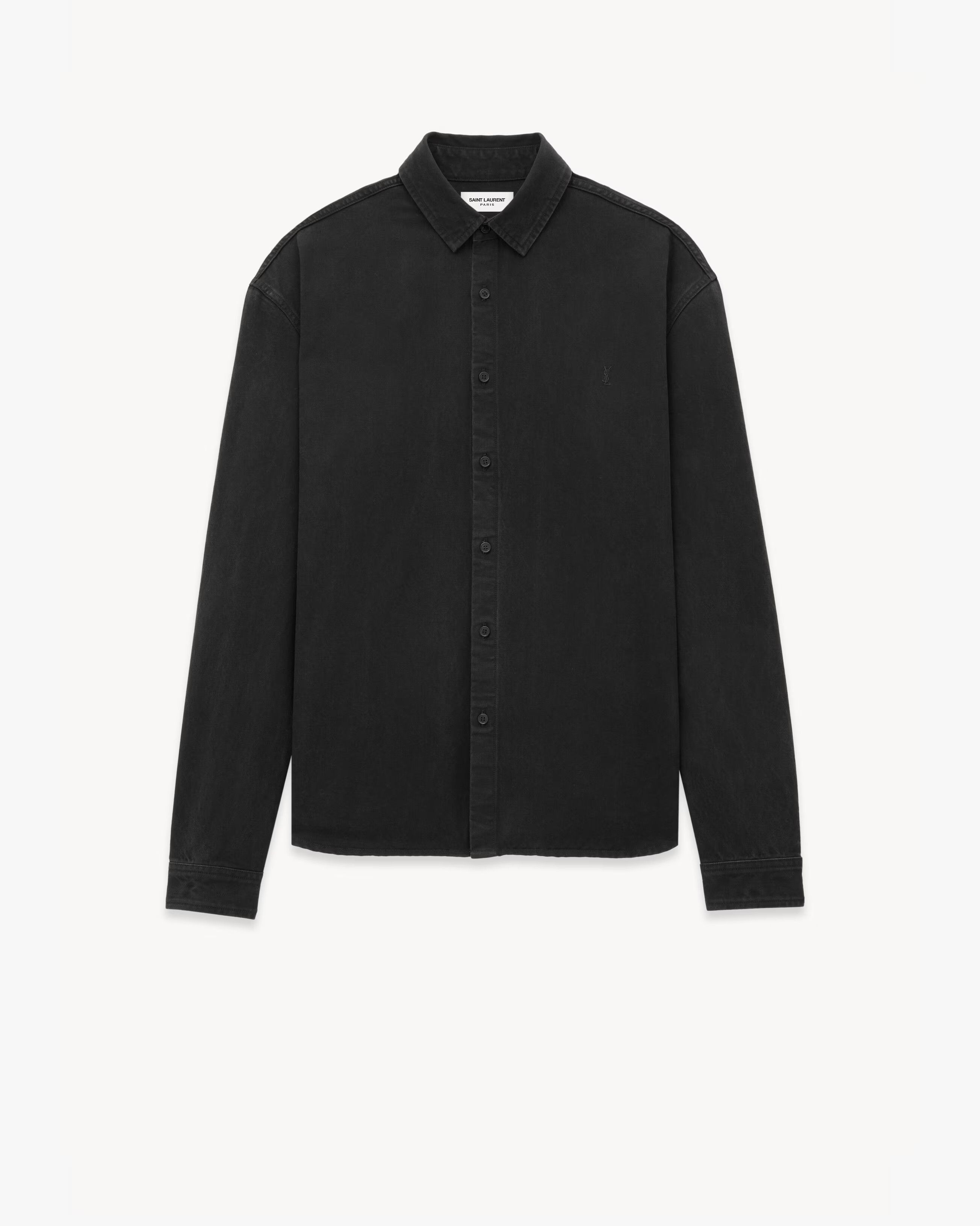 Saint Laurent Paris o1bcso1str0924 Scan-Collar Shift Matte In Black Size US XXS / EU 40 - 1 Thumbnail