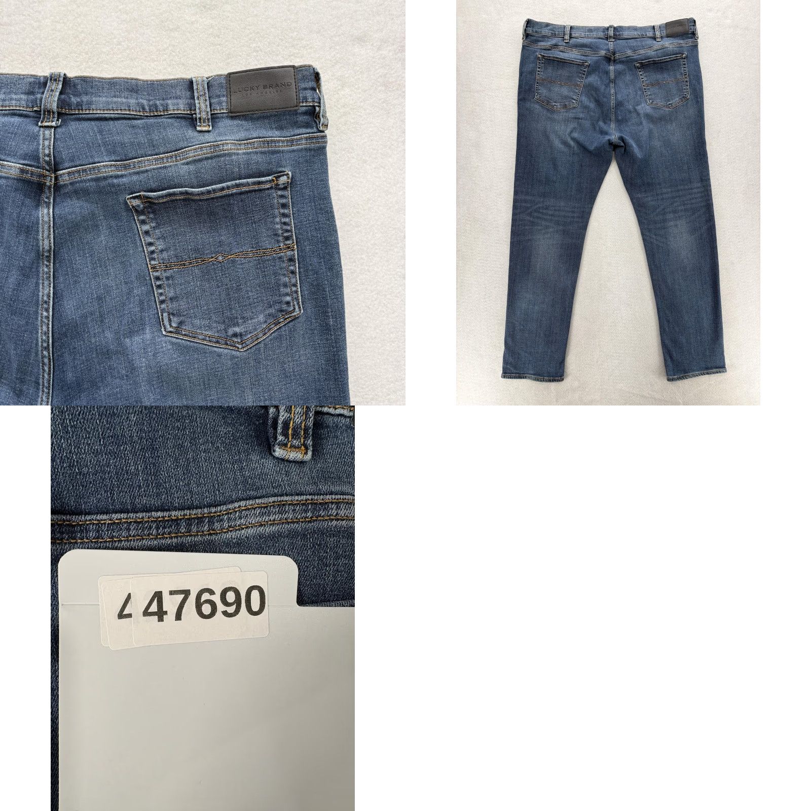 Lucky Brand Lucky Brand Athletic Taper Jeans Mens 44x34 Blue Wash 5-Pocket Denim Slim Straight Modern Streetwear Vintage No Size US 44 / EU 60 - 9 Thumbnail