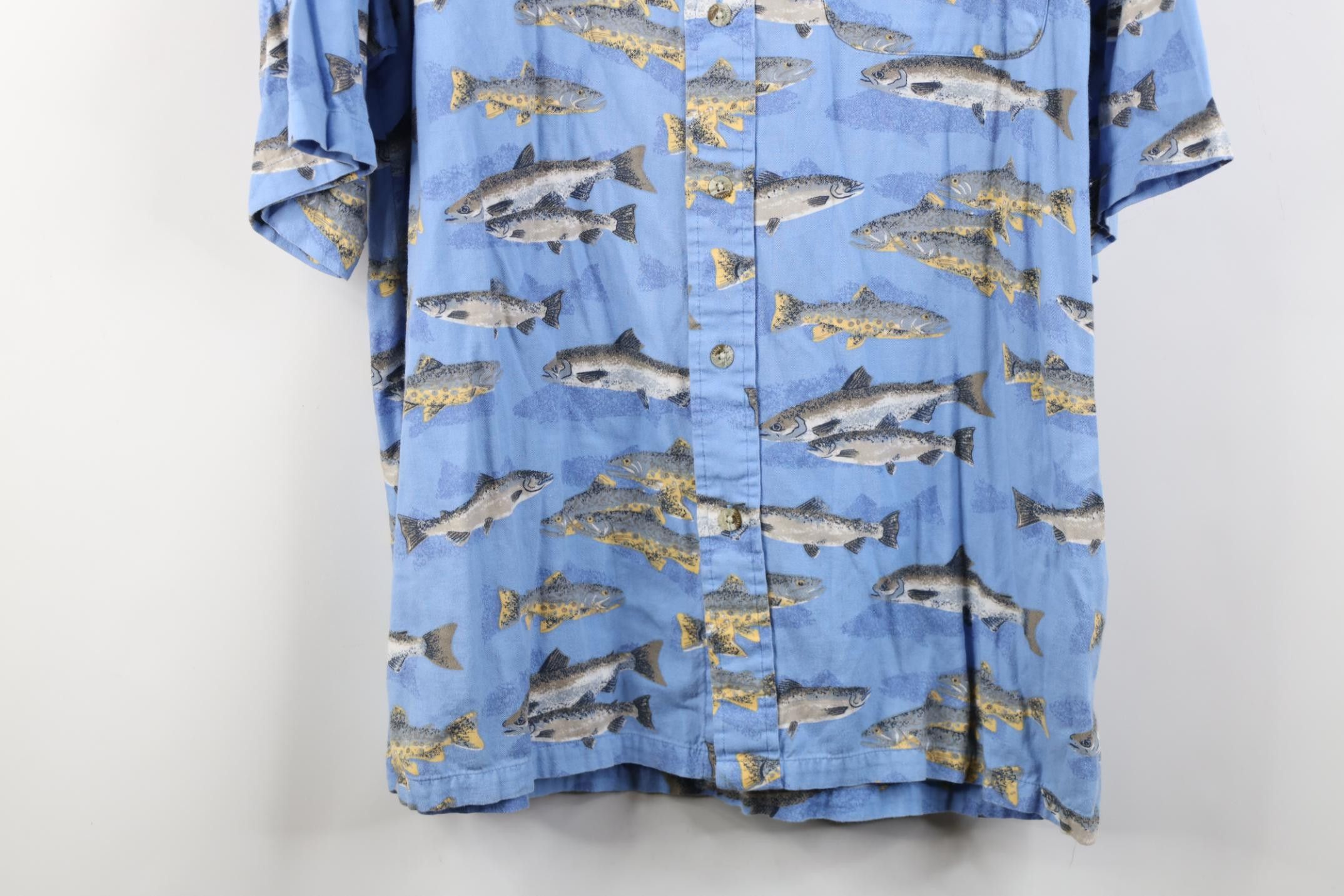Columbia Vintage 90s Columbia Fish All Over Print Button Down Shirt Size US M / EU 48-50 / 2 - 3 Thumbnail