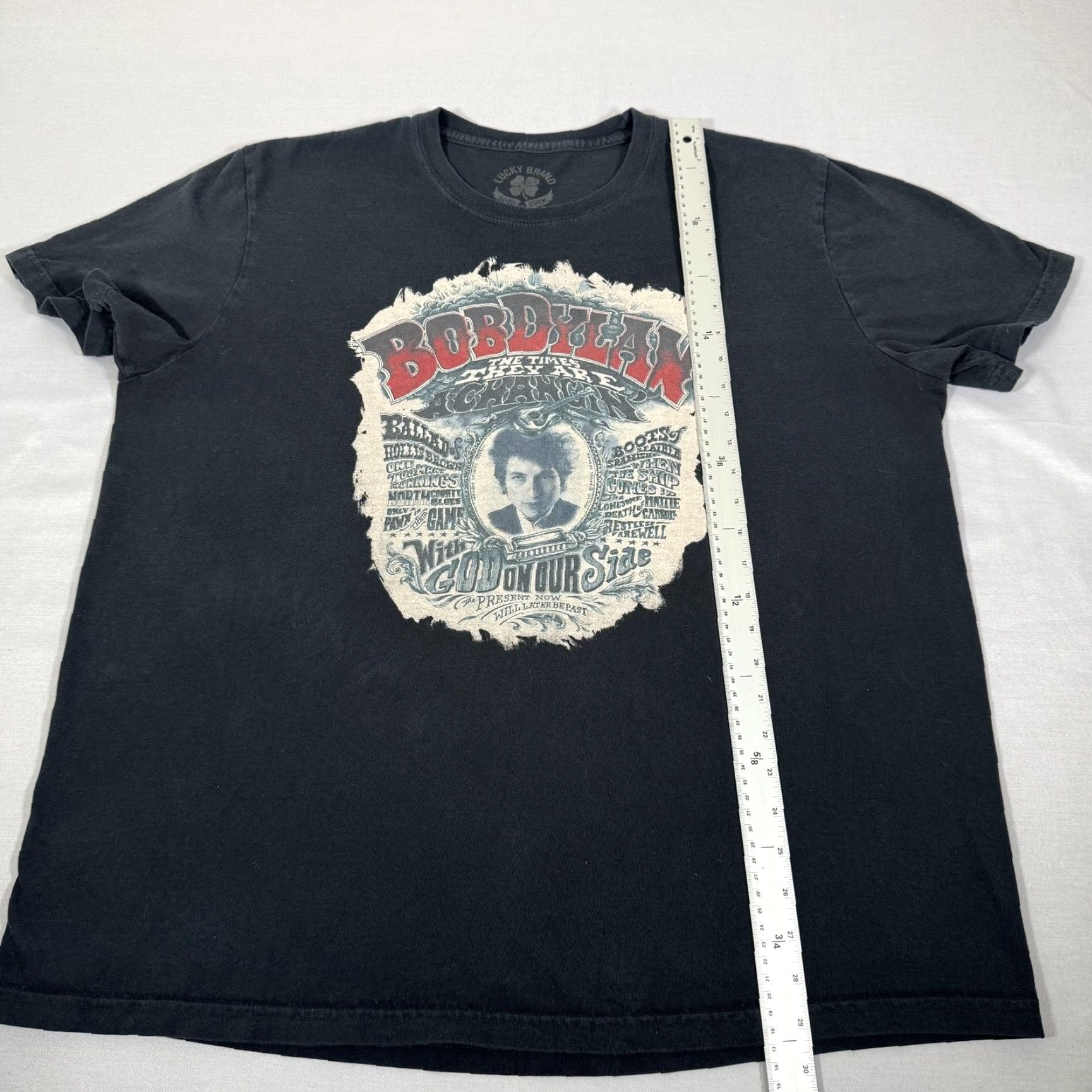 Lucky Brand Lucky Brand Shirt Men 2XL Black Bob Dylan Folk Music Band Tee Times Are Changing Shirt Size US XXL / EU 58 / 5 - 5 Thumbnail