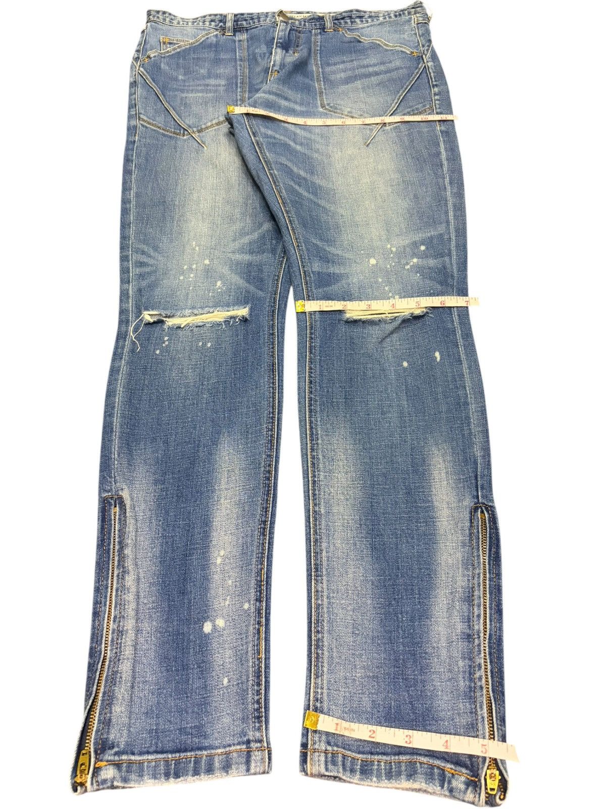 Number (N)ine Vintage Number Nine Faded Wash Distressed Jeans Size US 33 - 10 Thumbnail