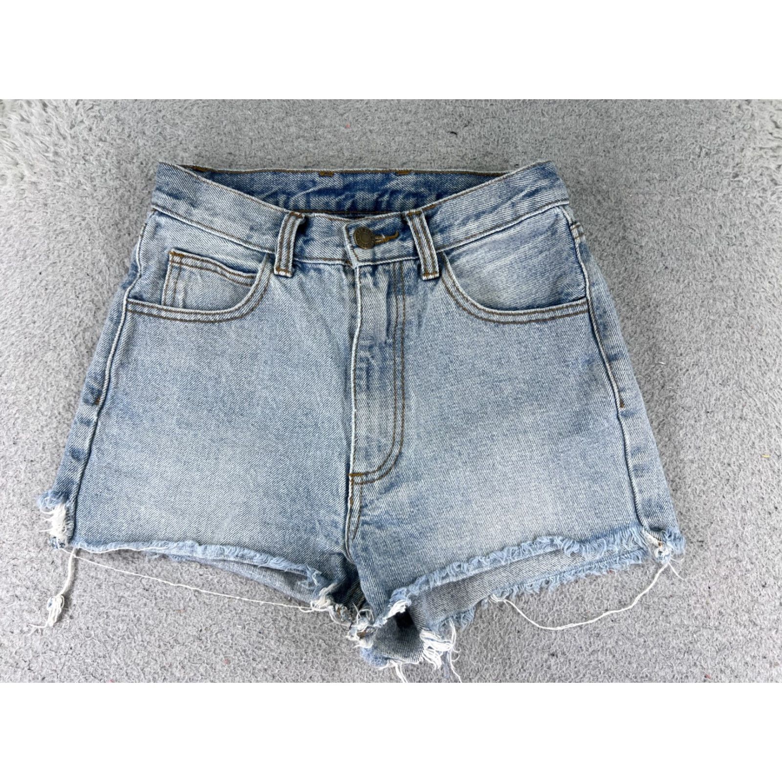 Denime VINTAGE J Galt Shorts Womens Small Blue Denim Cutoff Low Rise Cotton Distressed 22x3 Size 28" / US 6 / IT 42 - 2 Thumbnail