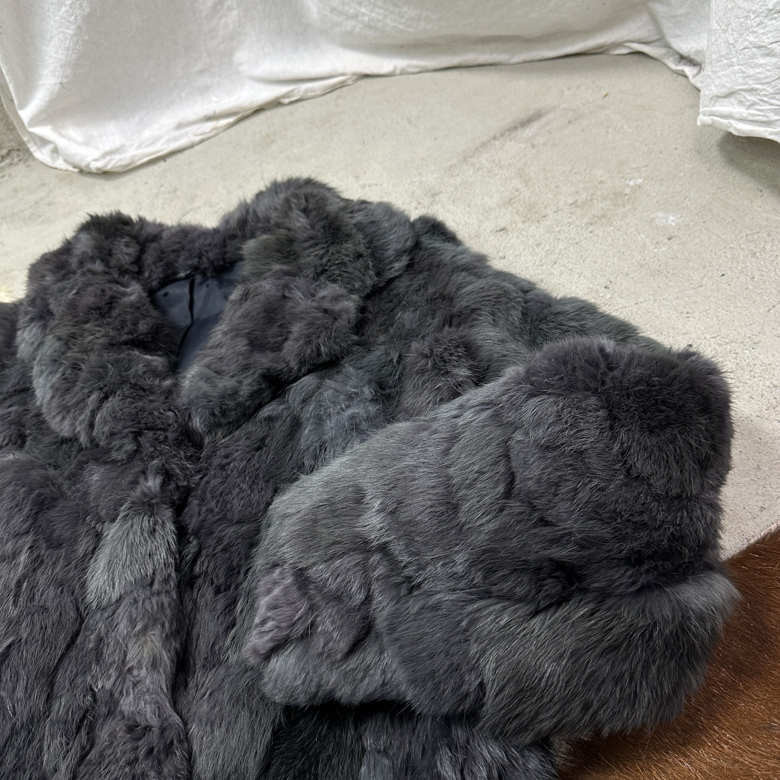 Vintage Vintage Old Money Classy Silver Grey Real Rabbit Fur 90s Size L / US 10 / IT 46 - 9 Thumbnail