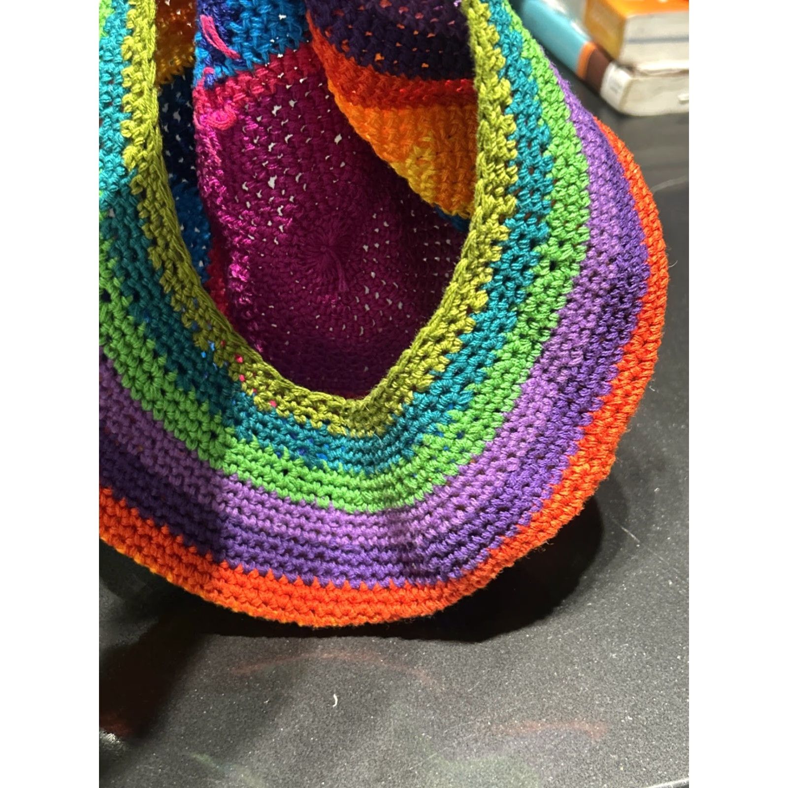 Vintage VINTAGE NOST Rainbow Beanie Hat Striped Hand woven Knit Bucket Slouch 90s Original Mens/Womens Size ONE SIZE - 4 Thumbnail