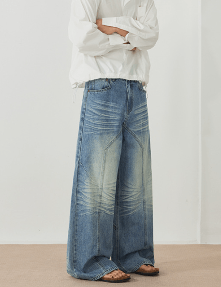 Japanese Brand American high street distressed patchwork baggy jeans Size US 32 / EU 48 - 3 Thumbnail