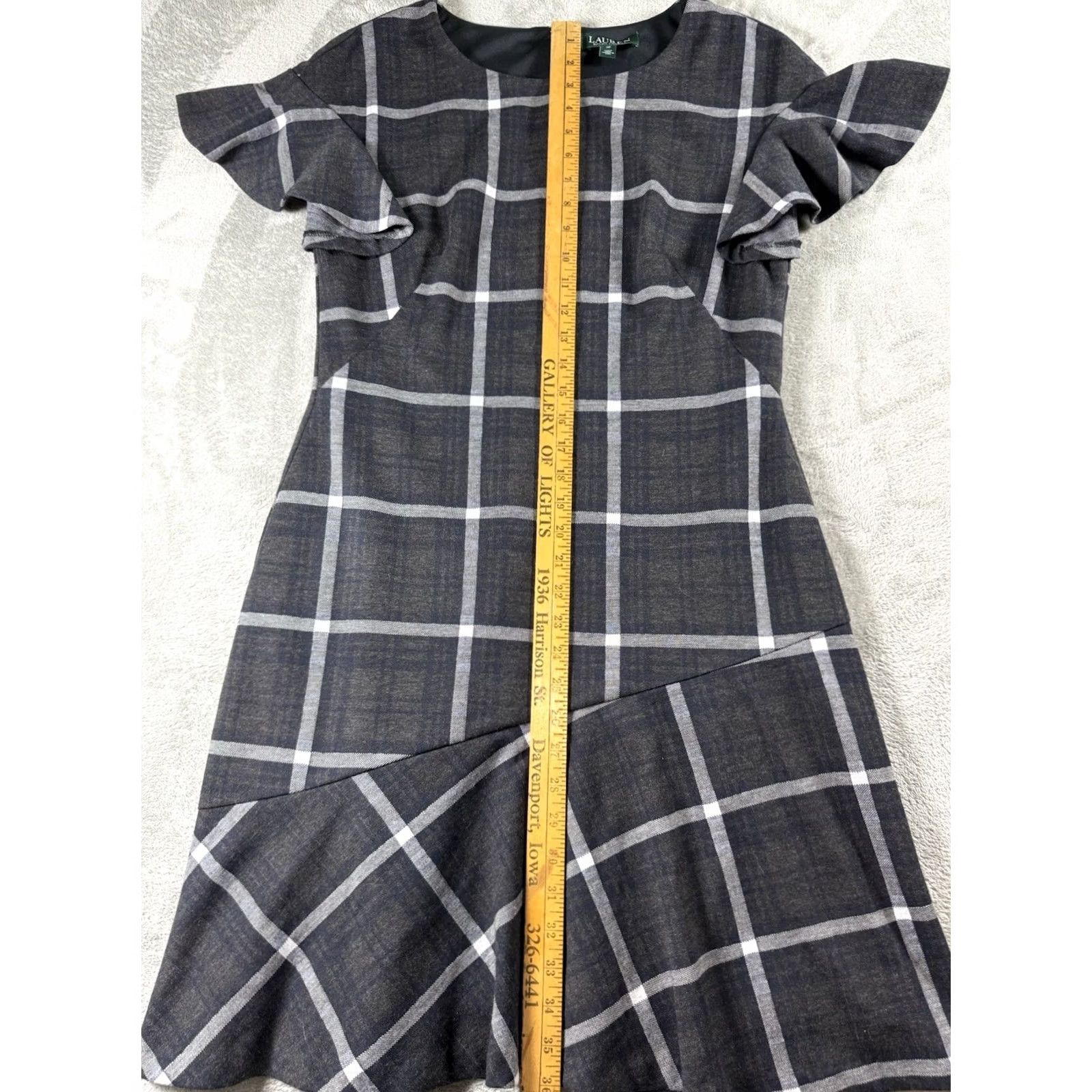 Ralph Lauren Lauren Ralph Lauren Womens Dress Gray Plaid Size 10 Fit & Flare Preppy Office Size L / US 10 / IT 46 - 4 Thumbnail