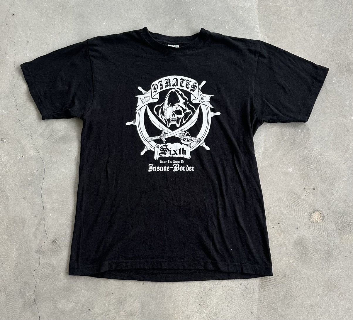 Japanese Brand × Vintage VINTAGE INSANE BORDER PIRATE SIXT SKULL TEE Size US L / EU 52-54 / 3 - 1 Thumbnail