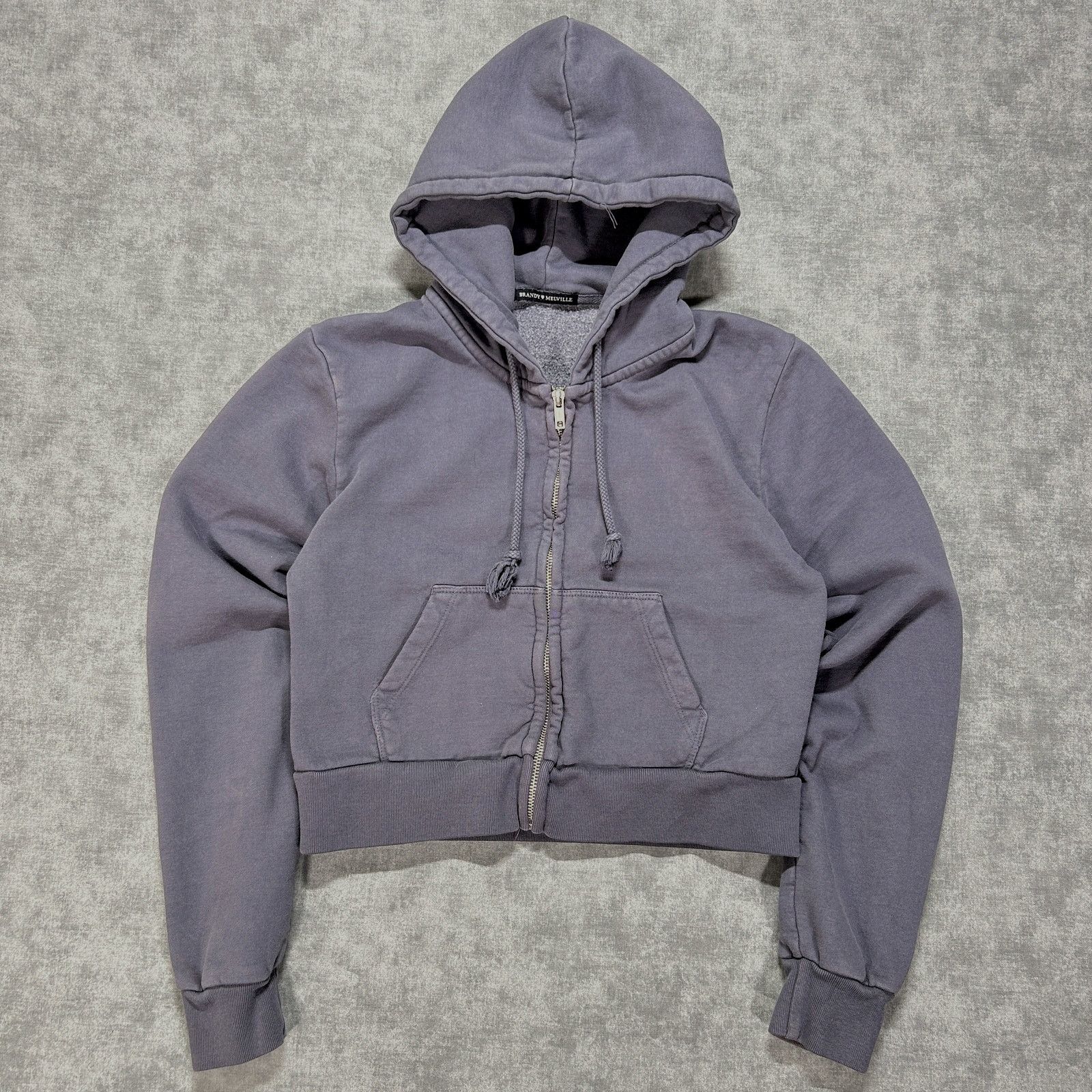 Brandy Melville Brandy Melville grey full zip cropped fleece jacket wms XS-S Size S / US 4 / IT 40 - 1 Thumbnail