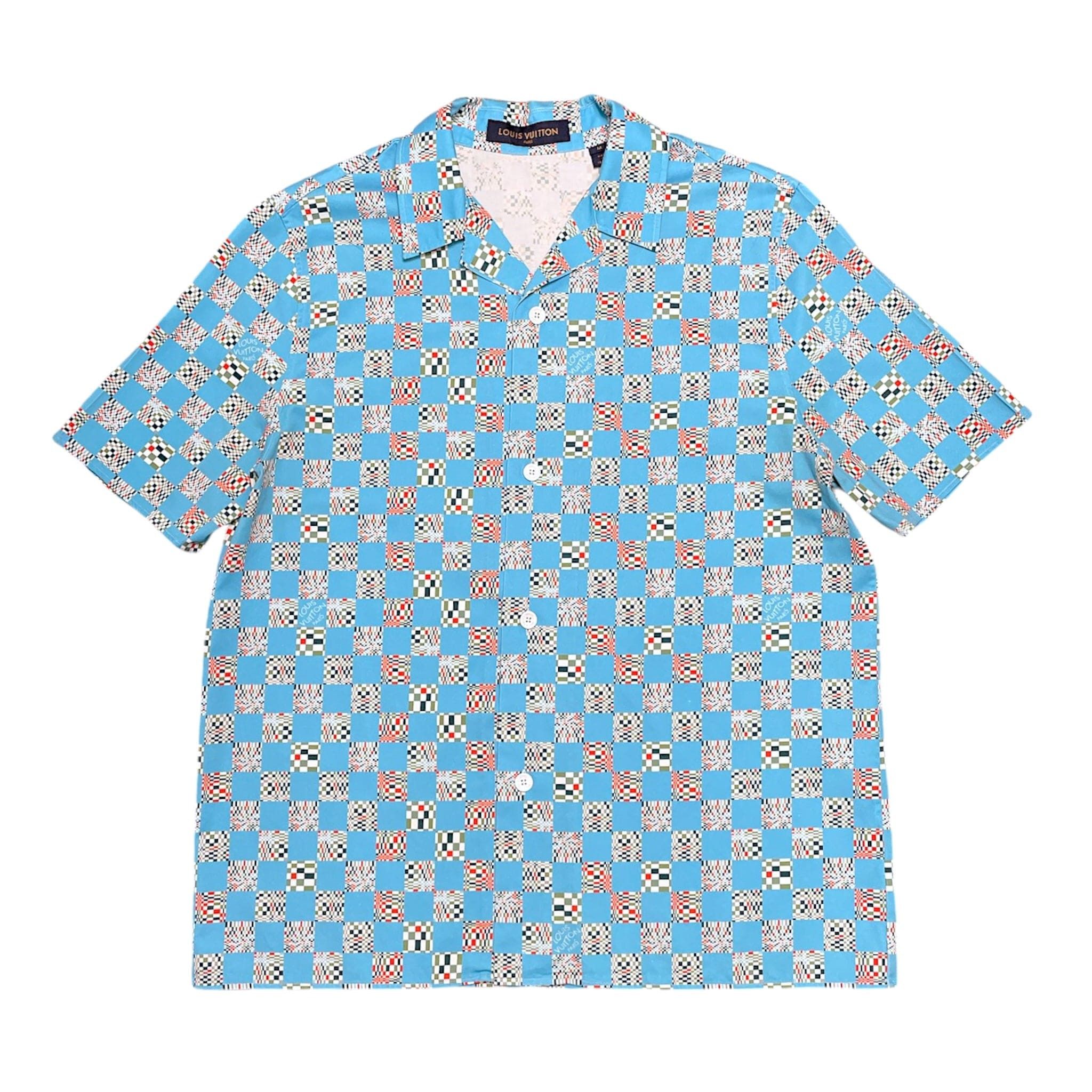 Louis Vuitton Pixel Button Up Shirt Blue Size US M / EU 48-50 / 2 - 1 Thumbnail