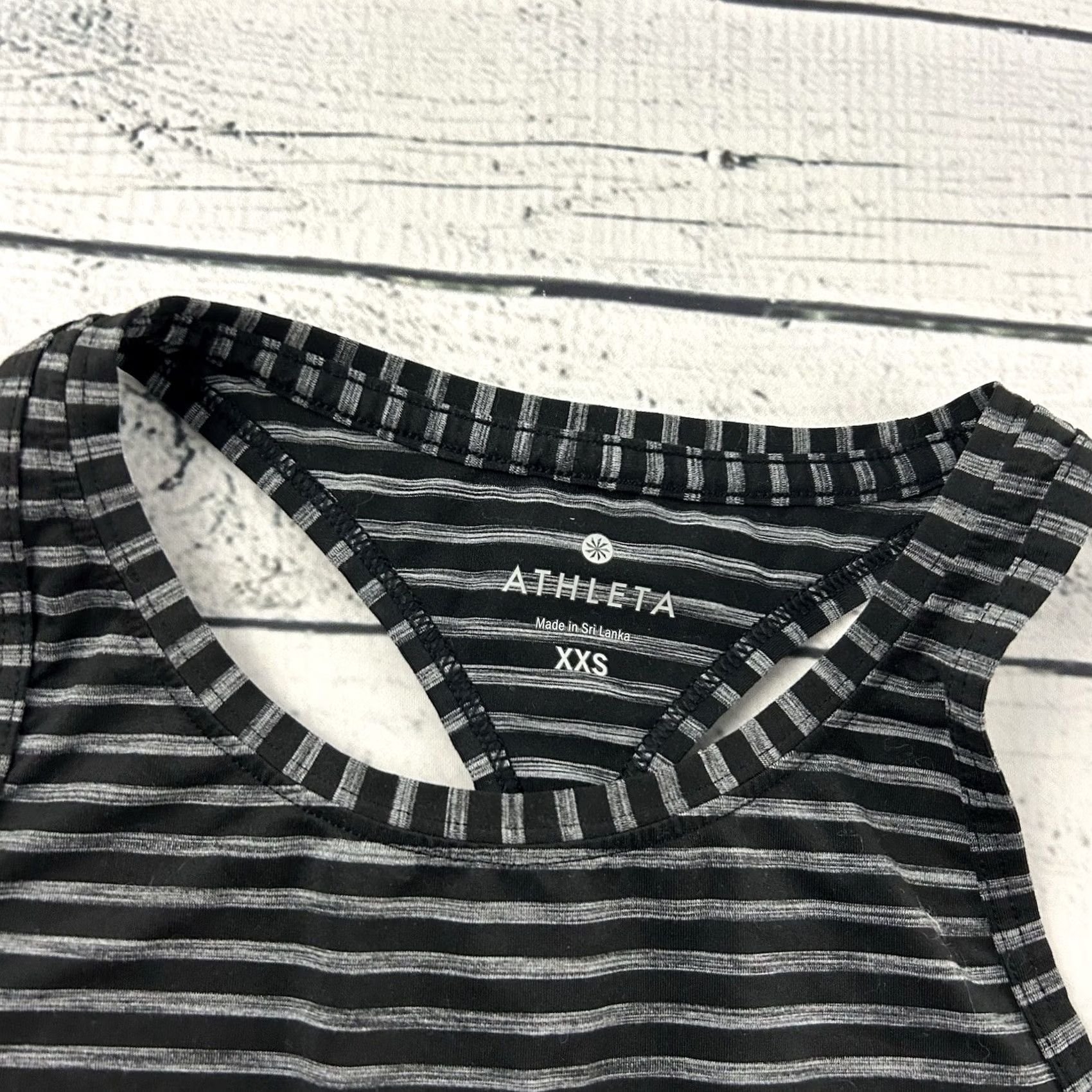 Athleta Athleta Tank Top Sleeveless Striped Racerback Black Gray Women's XXS 2XS Activewear Yoga Shirt Size XXS / US 00 / IT 34 - 2 Thumbnail