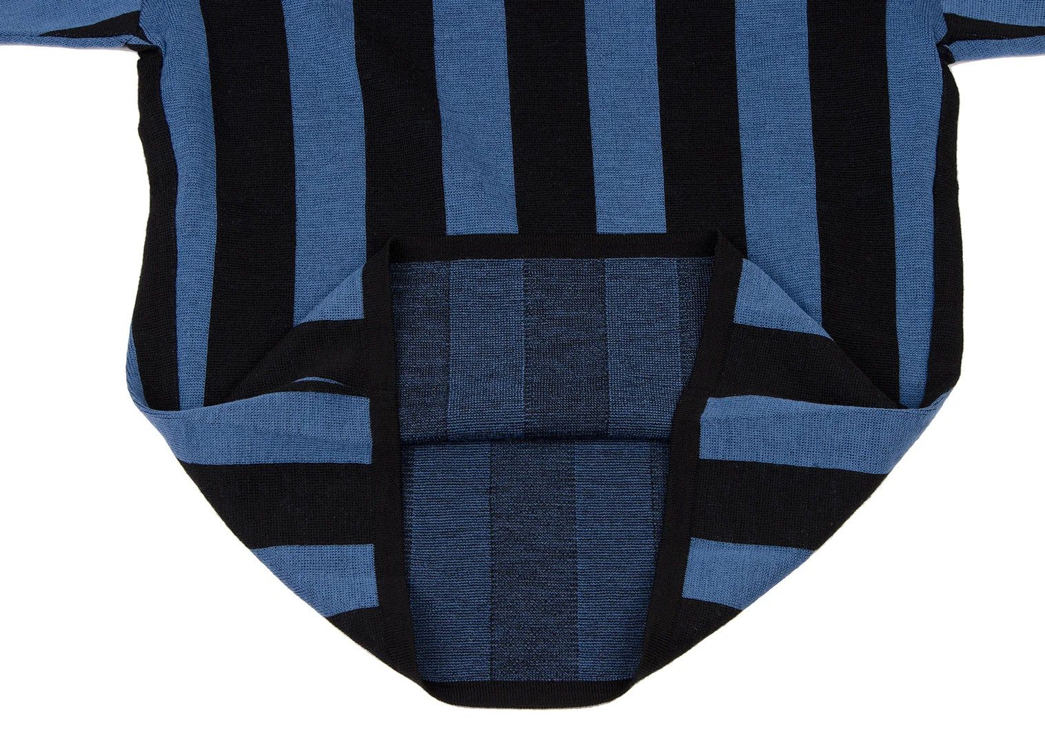 Issey Miyake Wool Stripe Knit in Black and Blue, Size M Size US M / EU 48-50 / 2 - 7 Thumbnail