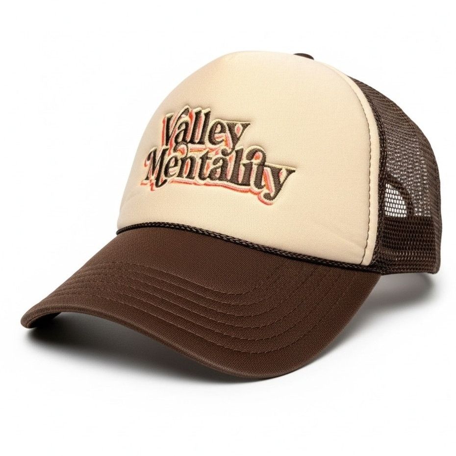 Otto Valley Mentality Brown Foam Mesh Trucker Hat Bravo Otto Size ONE SIZE - 1 Thumbnail