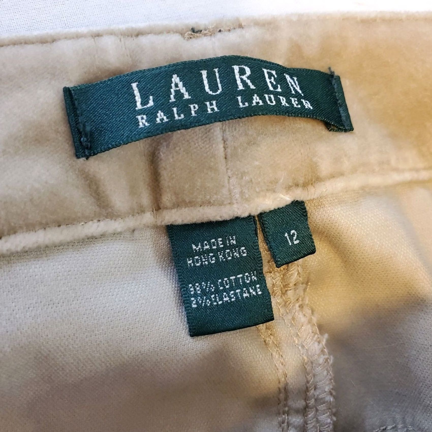 Ralph Lauren Lauren Ralph Lauren Pants Size 12 Womens Beige Velour Straight Leg 5 Pocket Size 34" / US 12 / IT 48 - 5 Thumbnail