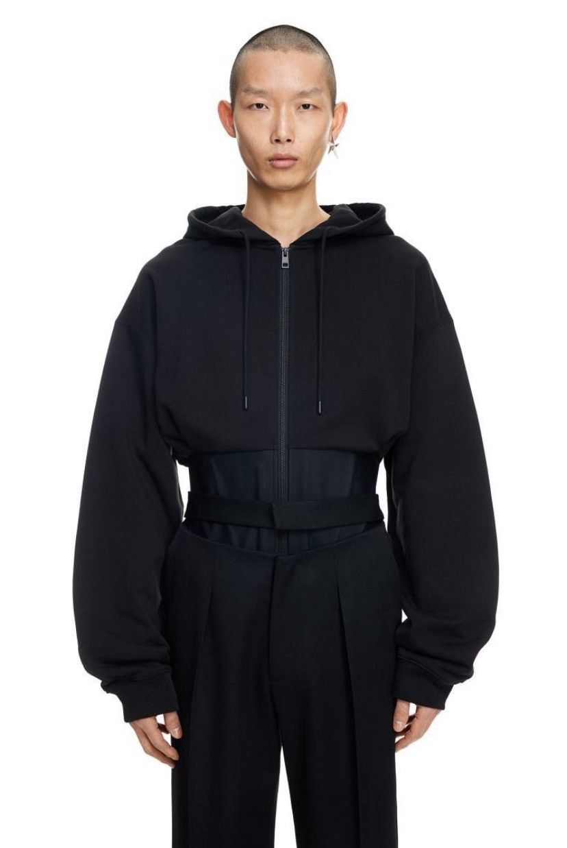 Mugler x HM Corset-Waist Black Full Zip Hoodie