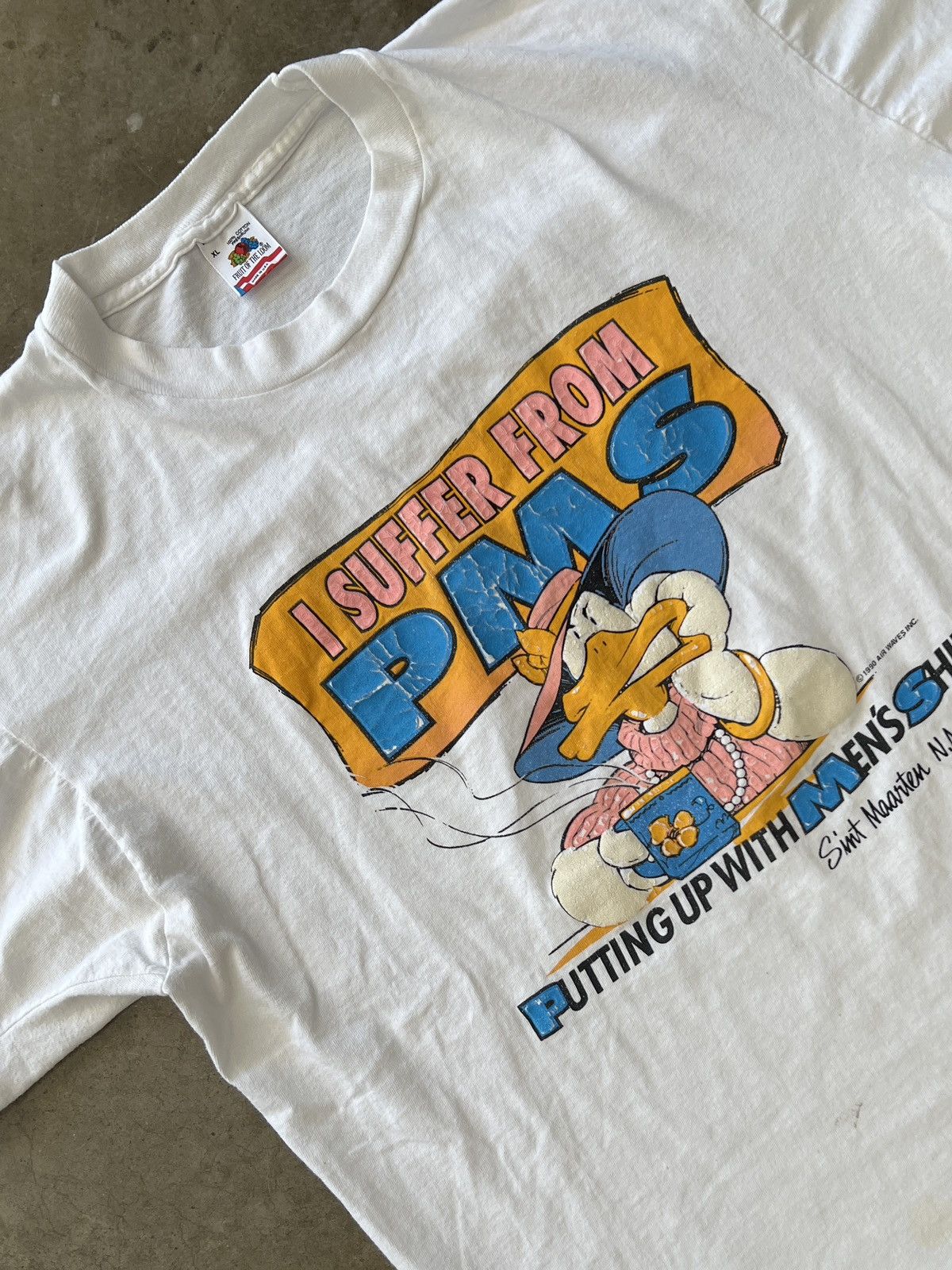 Vintage Vintage 1990 PMS Putting Up With Men's Sh!T Tee XL Size US XL / EU 56 / 4 - 1 Thumbnail