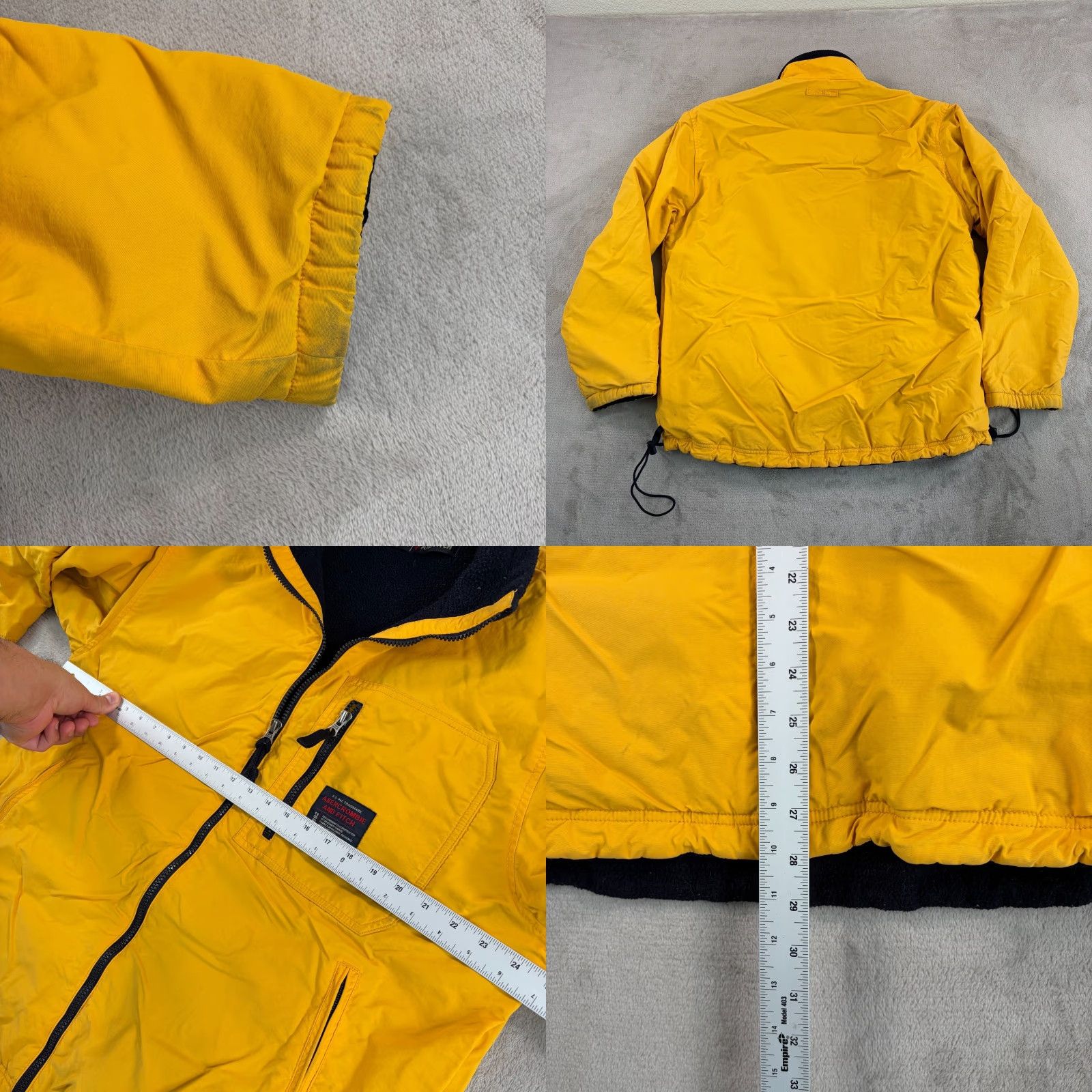 Abercrombie & Fitch VINTAGE Abercrombie & Fitch A92 Ski Jacket Men M Yellow Windbreaker Waterproof Fleece Lined Zipper Pockets 90s Outdoors Size US M / EU 48-50 / 2 - 9 Thumbnail
