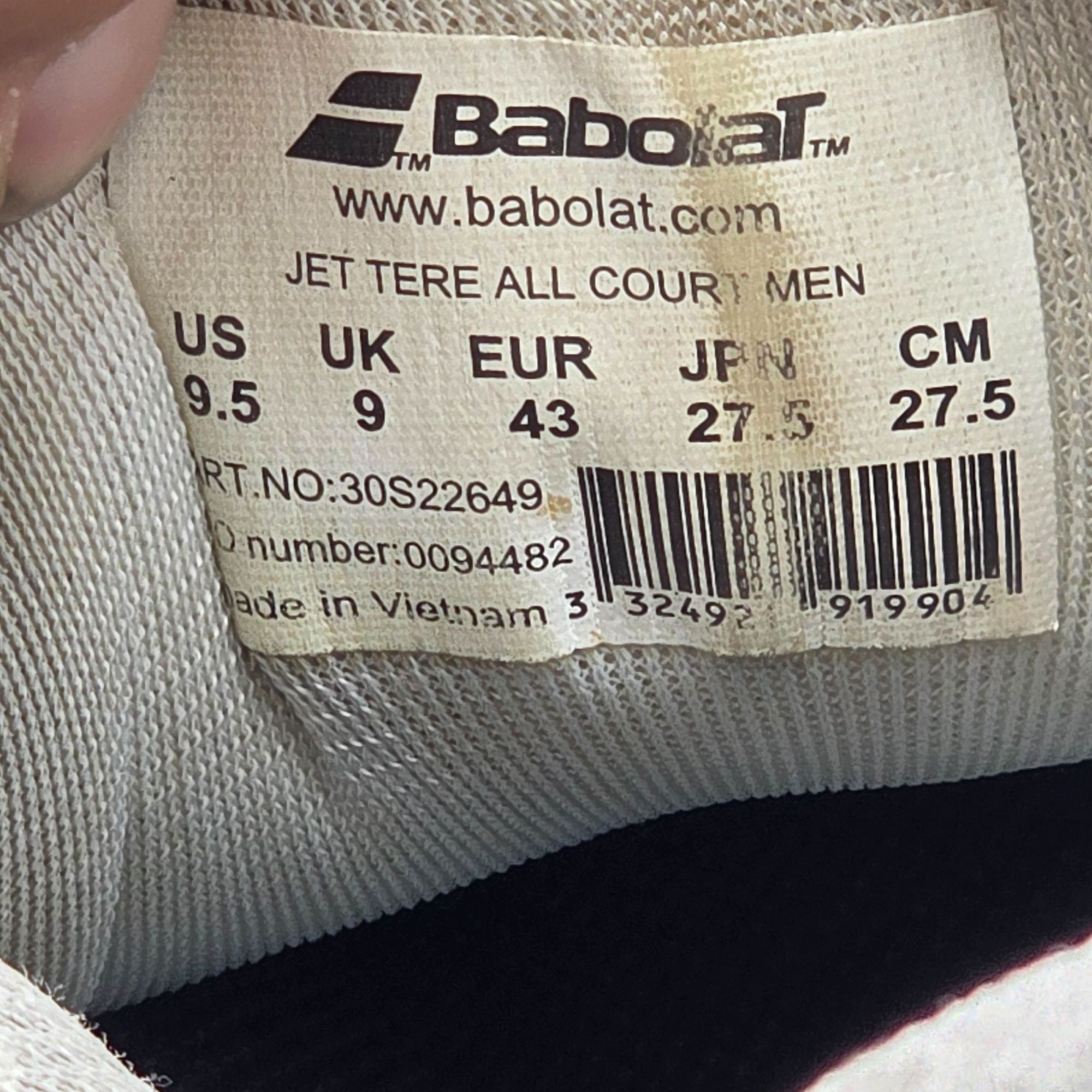 Other Babolat Jet Tere All Court Mens Size 9.5 Gray Yellow Tennis Size US 9.5 / EU 42-43 - 7 Thumbnail