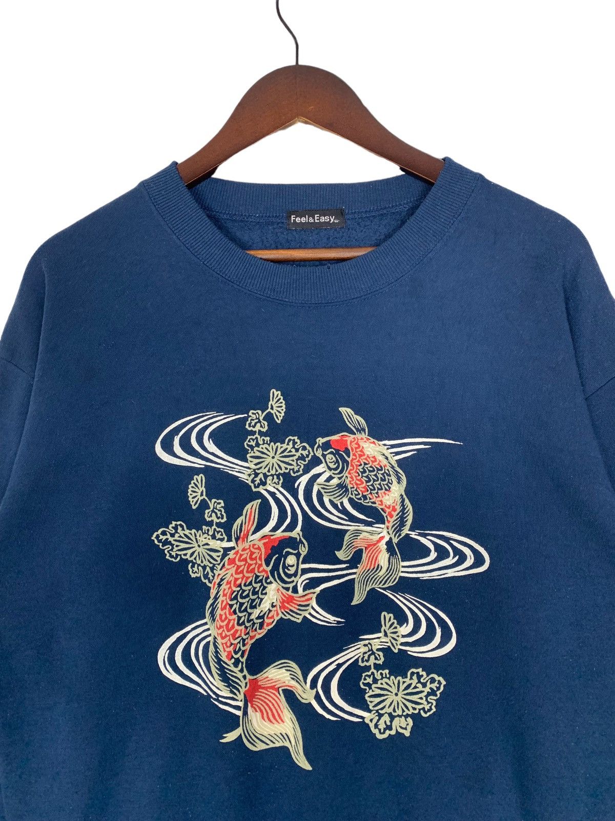 Japanese Brand Feel & Easy koi logo Crewneck Sweatshirt Colour Blue Size US M / EU 48-50 / 2 - 3 Thumbnail