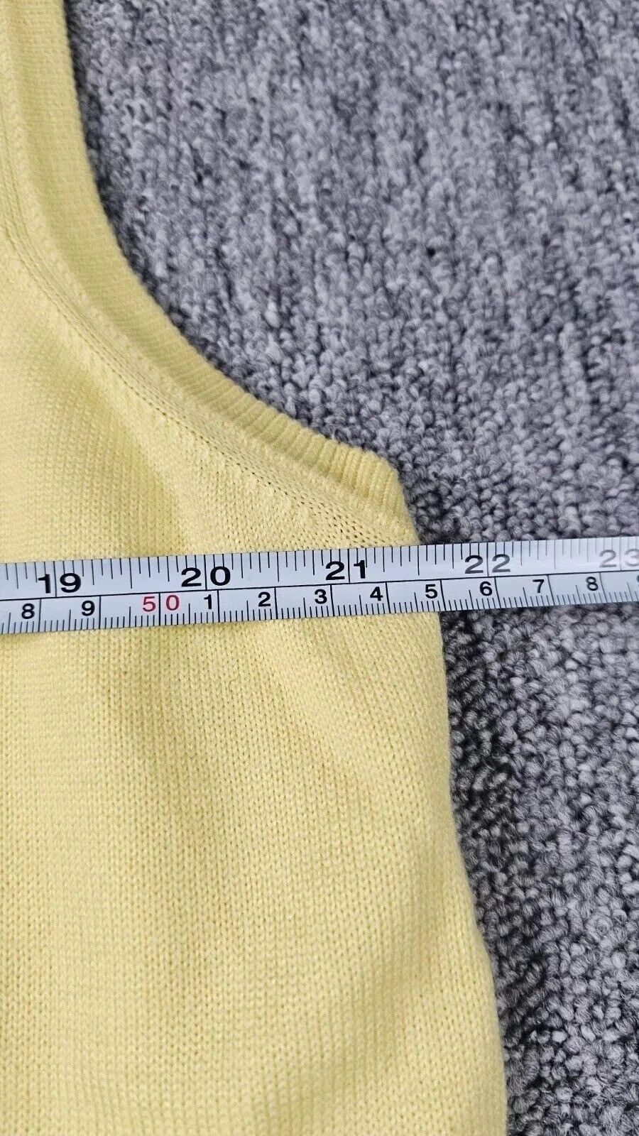 Lacoste Lacoste V-Neck Sweater Vest Yellow Cotton Crocodile Logo 2XL Size US XXL / EU 58 / 5 - 8 Thumbnail
