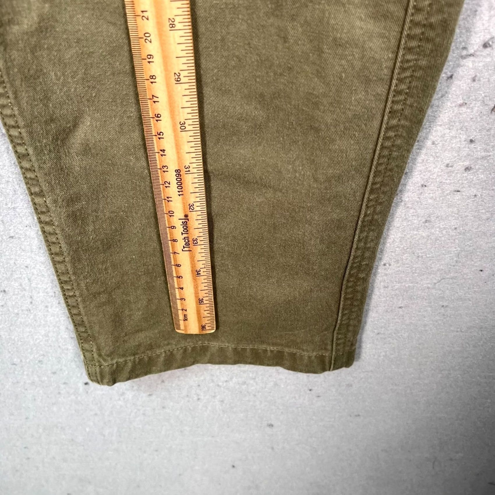 Frame Frame Mens Cargo Pants 31x27 Green Cotton Relaxed Front Pants Mens Stretch Straight 100% Cotton Cargo Style Size US 31 - 6 Thumbnail