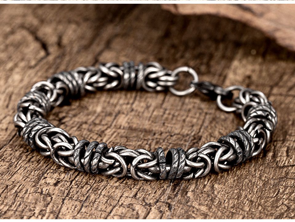 Jewelry Braided Steel Lantern Chain Bracelet Size ONE SIZE - 2 Thumbnail