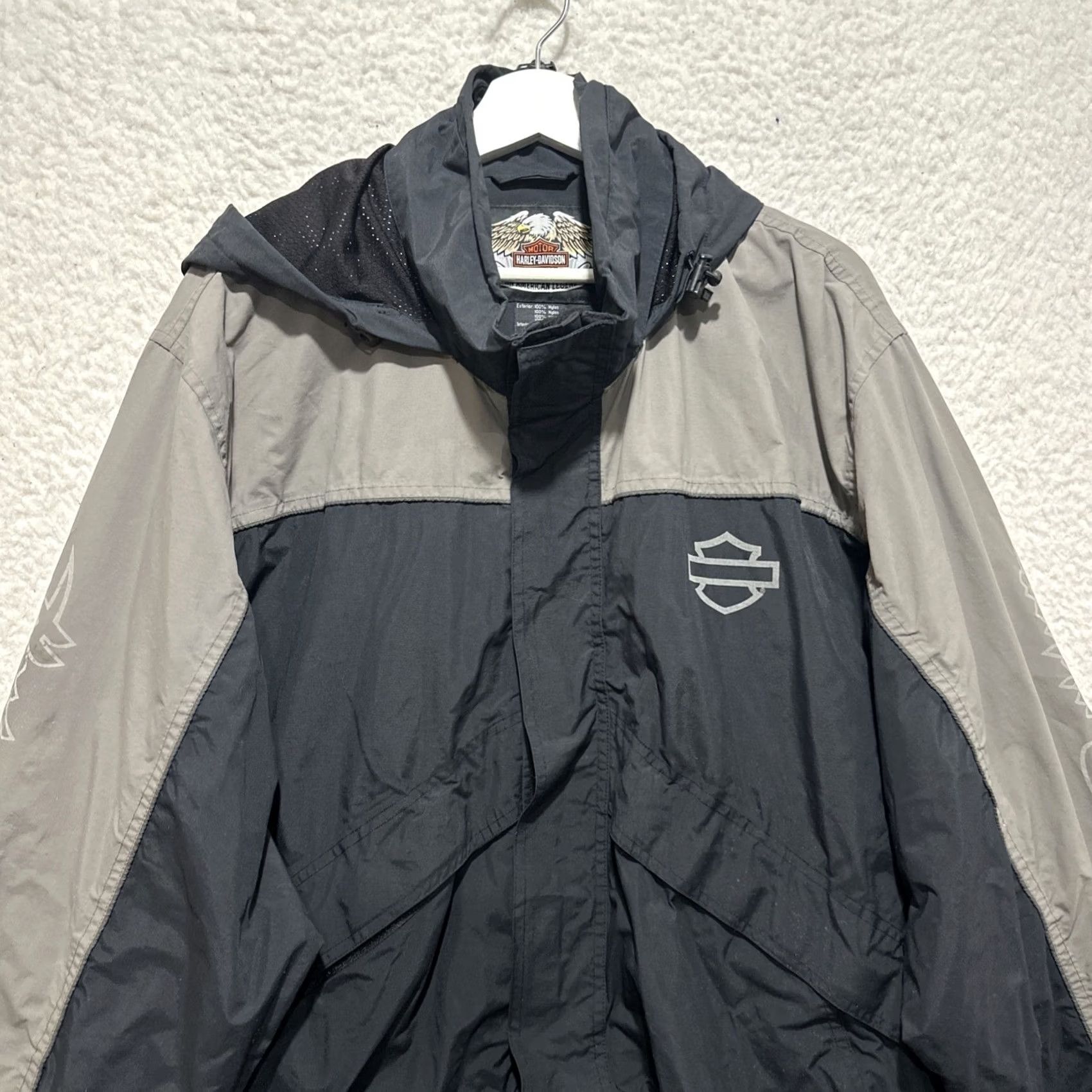 Harley Davidson Harley-Davidson Jacket Men’s Motorcycle XL Black Gray Nylon Eagle Graphic Motorcycle Jacket Men’s XL Black Gray Nylon Eagle Graphic Size US XL / EU 56 / 4 - 4 Thumbnail