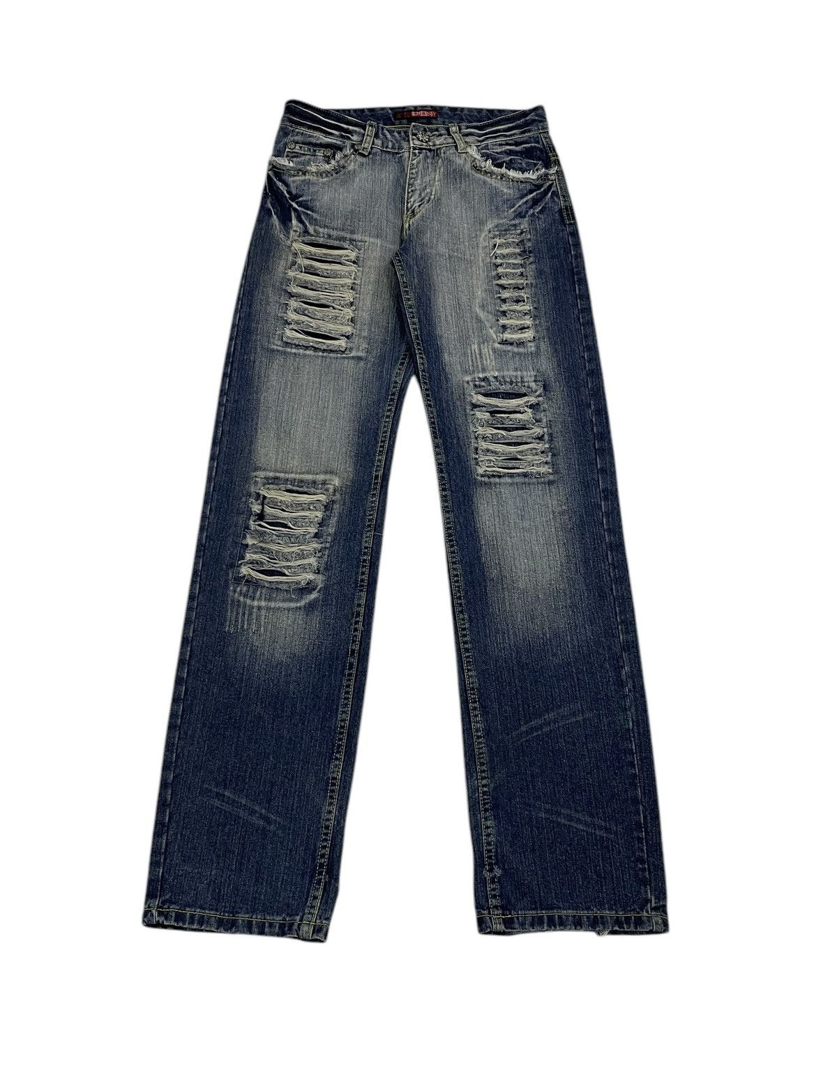 Hysteric Glamour × Japanese Brand × PPFM 25Energy Japan Skull Distressed Jeans Size US 29 - 4 Thumbnail