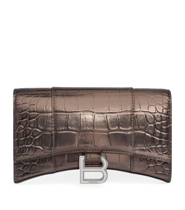 Balenciaga o1mt1gz0724 Size: OS / Metallized Crocodile Embossed Brown Size ONE SIZE - 1 Thumbnail