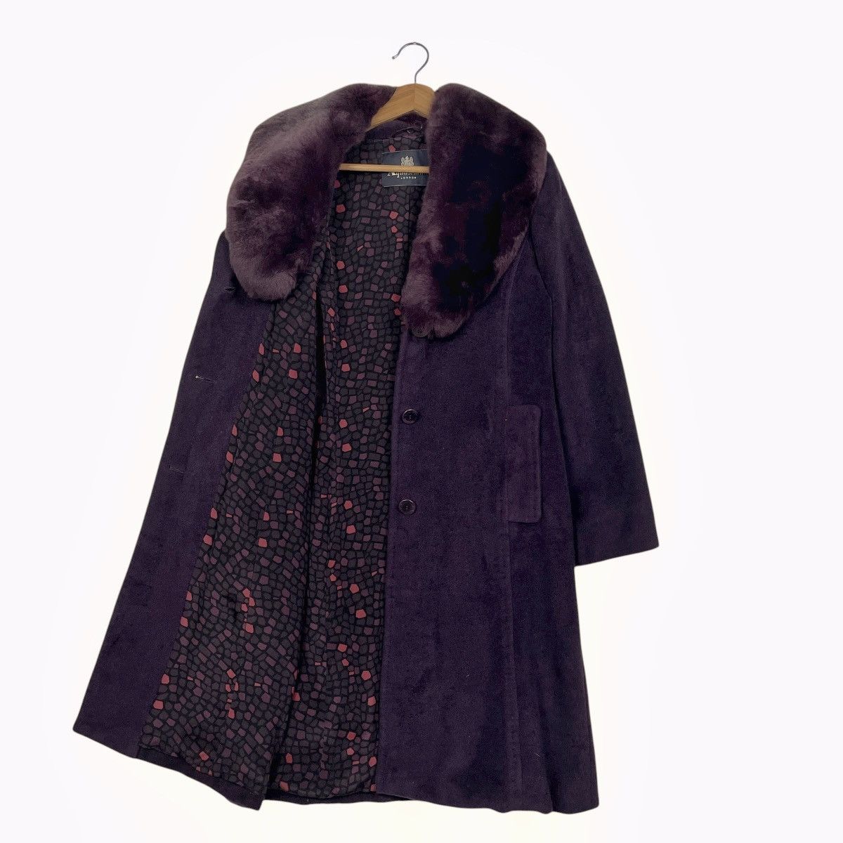Aquascutum Aquascutum Rabbit Fur Purple Wool Coat Size S / US 4 / IT 40 - 10 Thumbnail