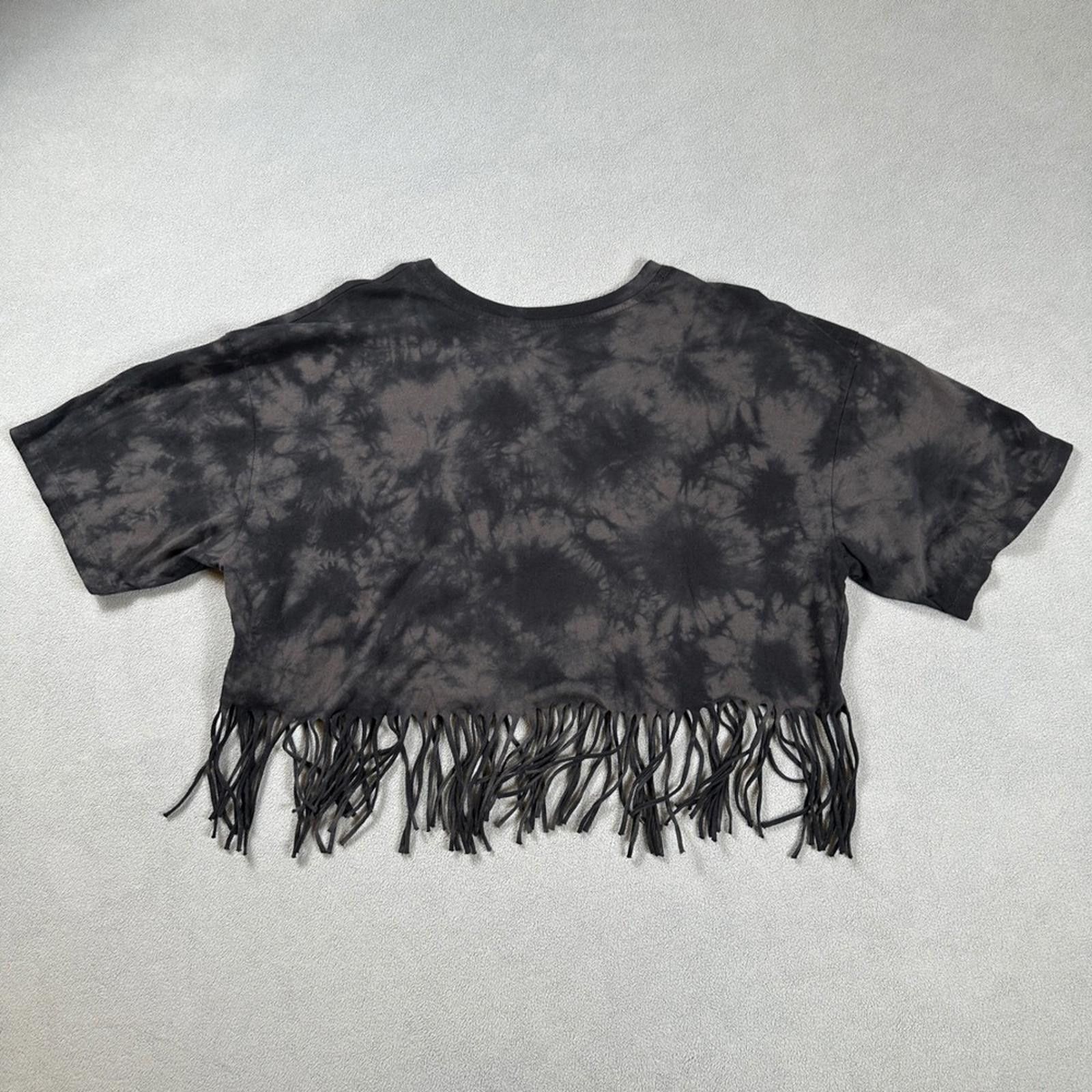 Other Poison Band T Shirt Top Women XL Tie Dye Cropped Fringe Rock Size XL / US 12-14 / IT 48-50 - 2 Thumbnail