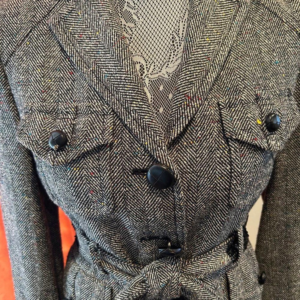 Bcbgmaxazria BCBG MaxAzria Cropped Jacket with Sequined Belt Size S / US 4 / IT 40 - 3 Thumbnail