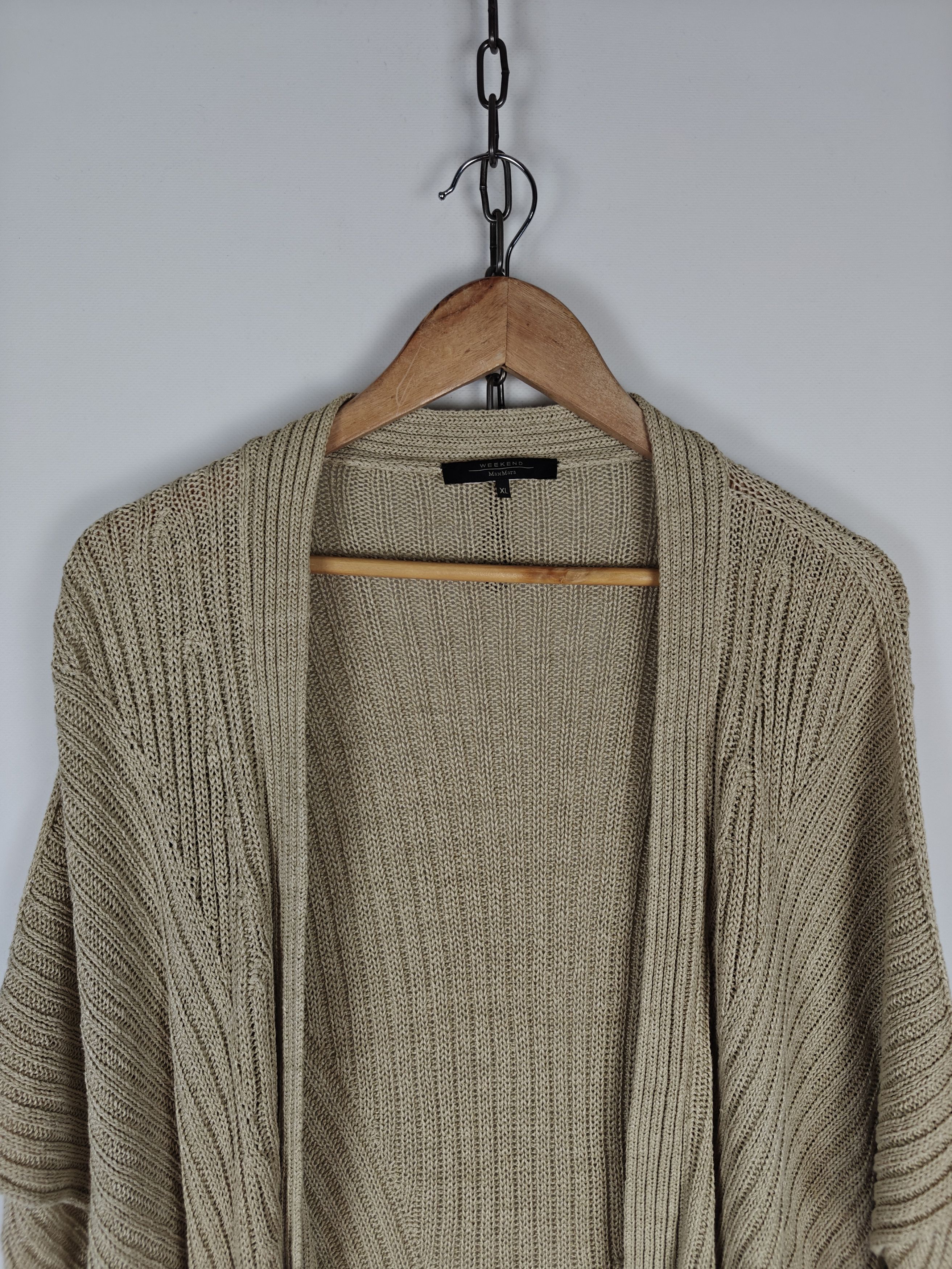 Weekend Max Mara Weekend Max Mara Knit Open Cardigan Batwing Beige XL Size XL / US 12-14 / IT 48-50 - 4 Thumbnail