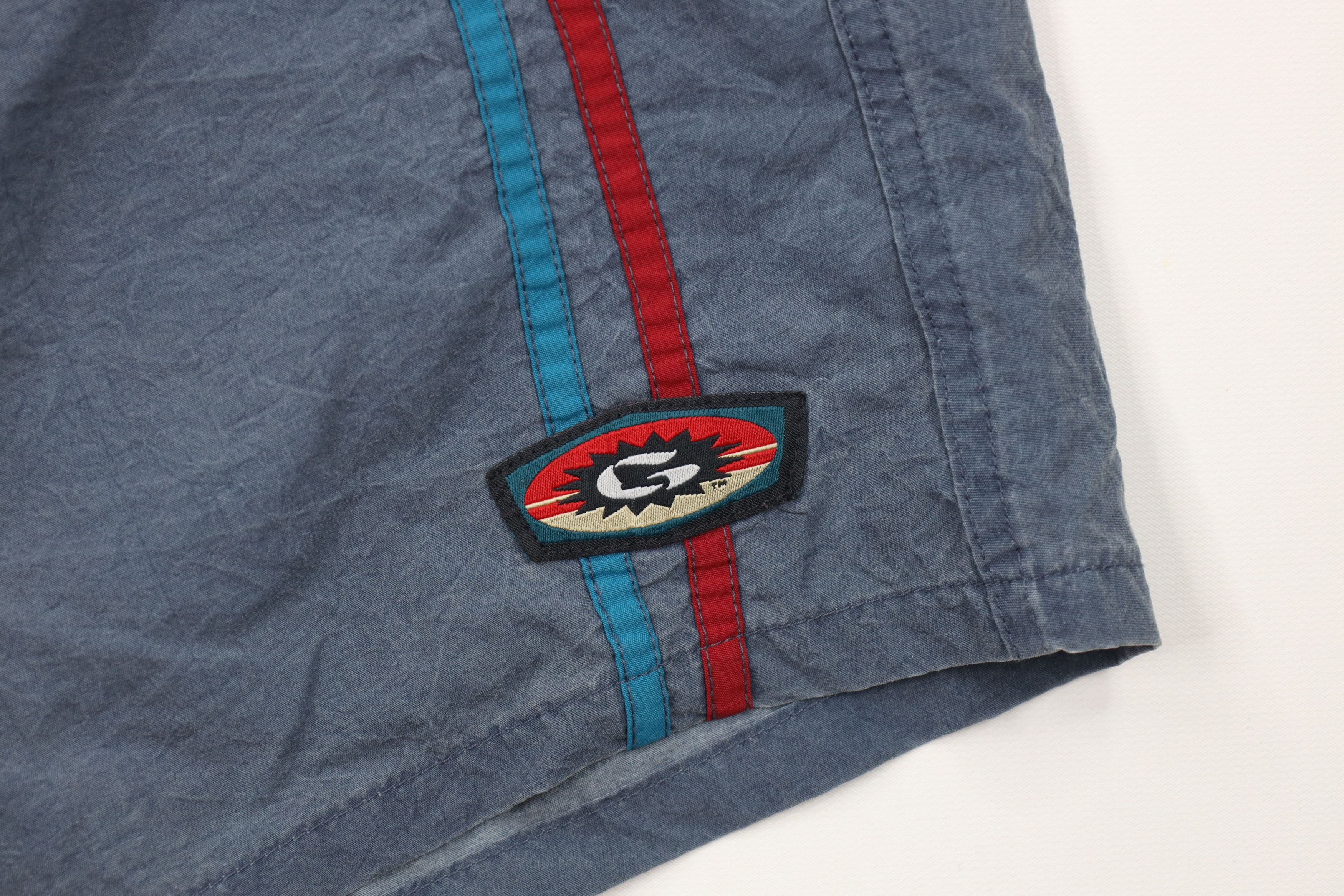 Gotcha Vintage 90s Gotcha Surfing Spell Striped Lined Shorts Trunks Size US 34 / EU 50 - 5 Thumbnail