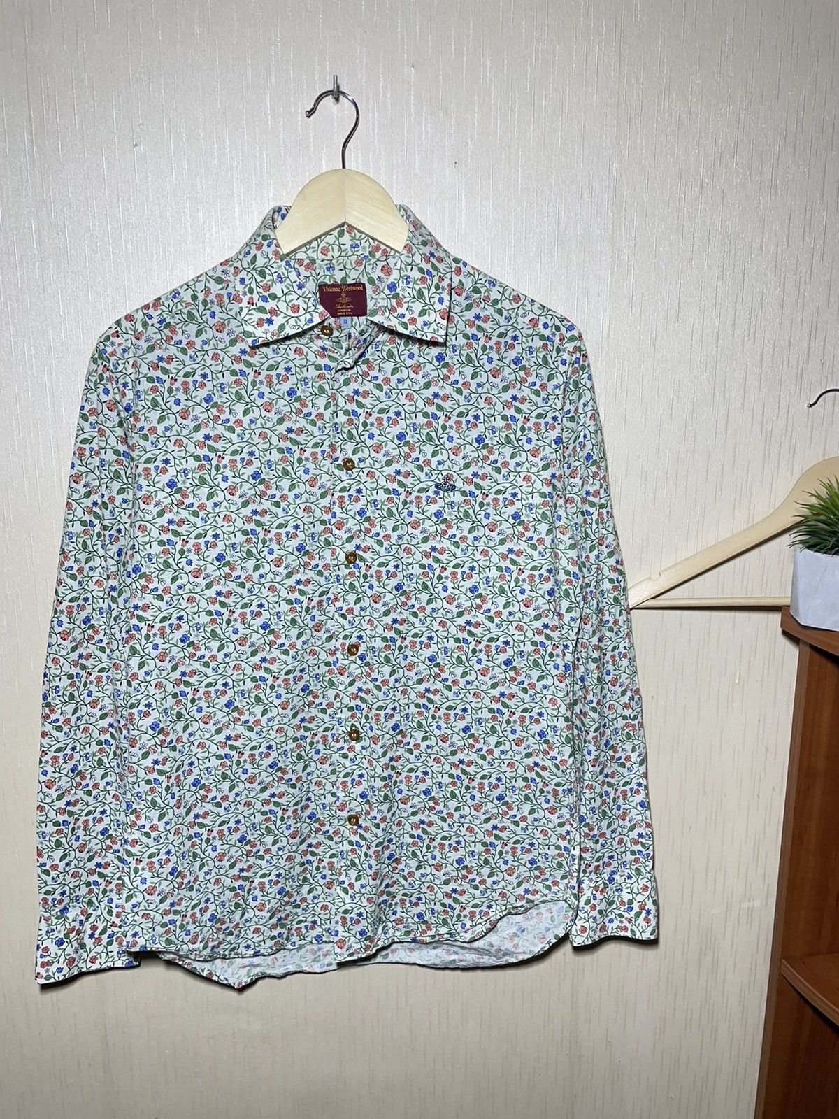 image of Floral Print Vintage Shirt, Men's (Size Medium)