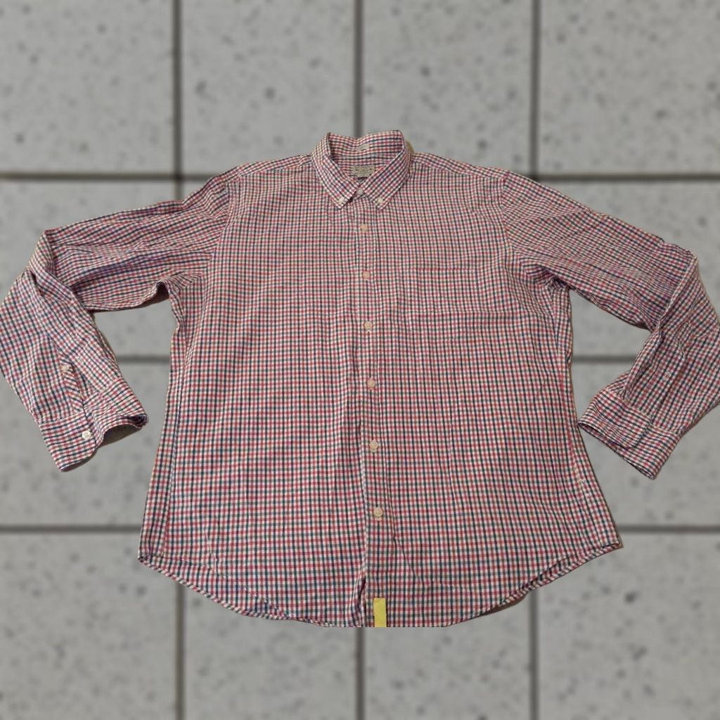 J.Crew VINTAGE Mens J. Crew Plaid Dress Shirt XL Cotton Long Button Size 46R - 1 Thumbnail