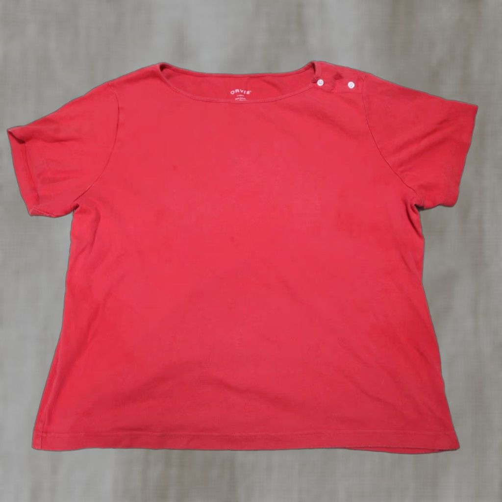 Orvis Orvis Shirt Women's L Red Crew Neck Tee Short Sleeve T Shirt Large Size L / US 10 / IT 46 - 1 Thumbnail