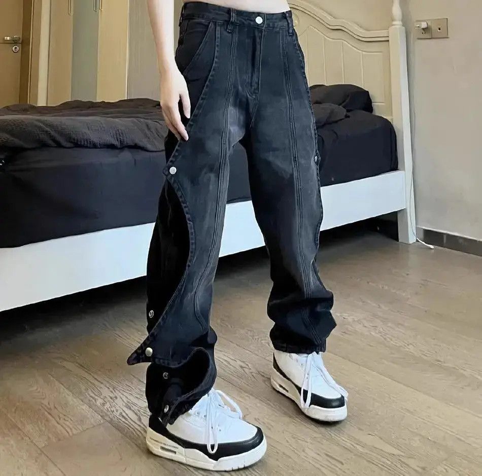 Japanese Brand Retro bat edge patchwork jeans Size US 30 / EU 46 - 5 Thumbnail