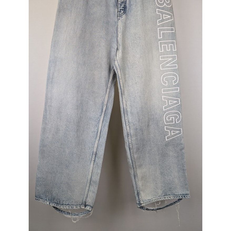 Balenciaga o1rshd1 Organic Japanese Twill Baggy Pants in Dirty Blue Size US 32 / EU 48 - 4 Thumbnail