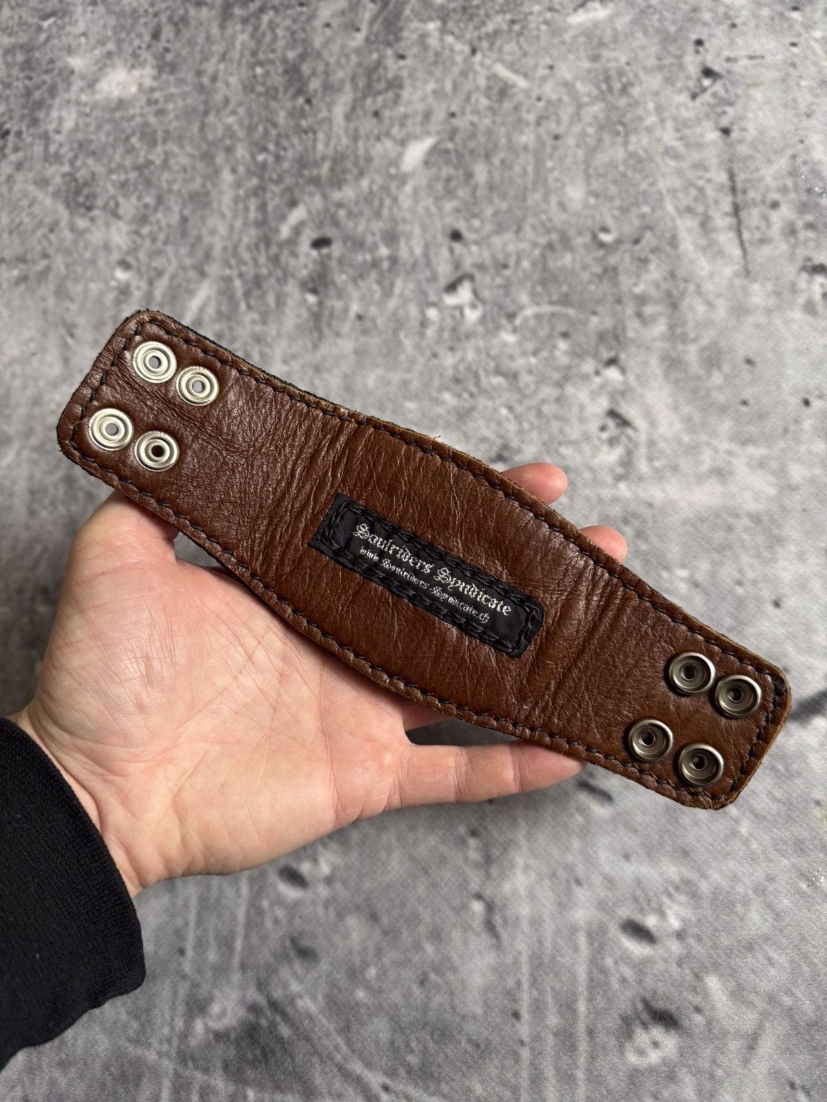 Leather × Vintage ⚠️🔥Vintage SR leather bracelet moto style Soulriders Size ONE SIZE - 4 Thumbnail