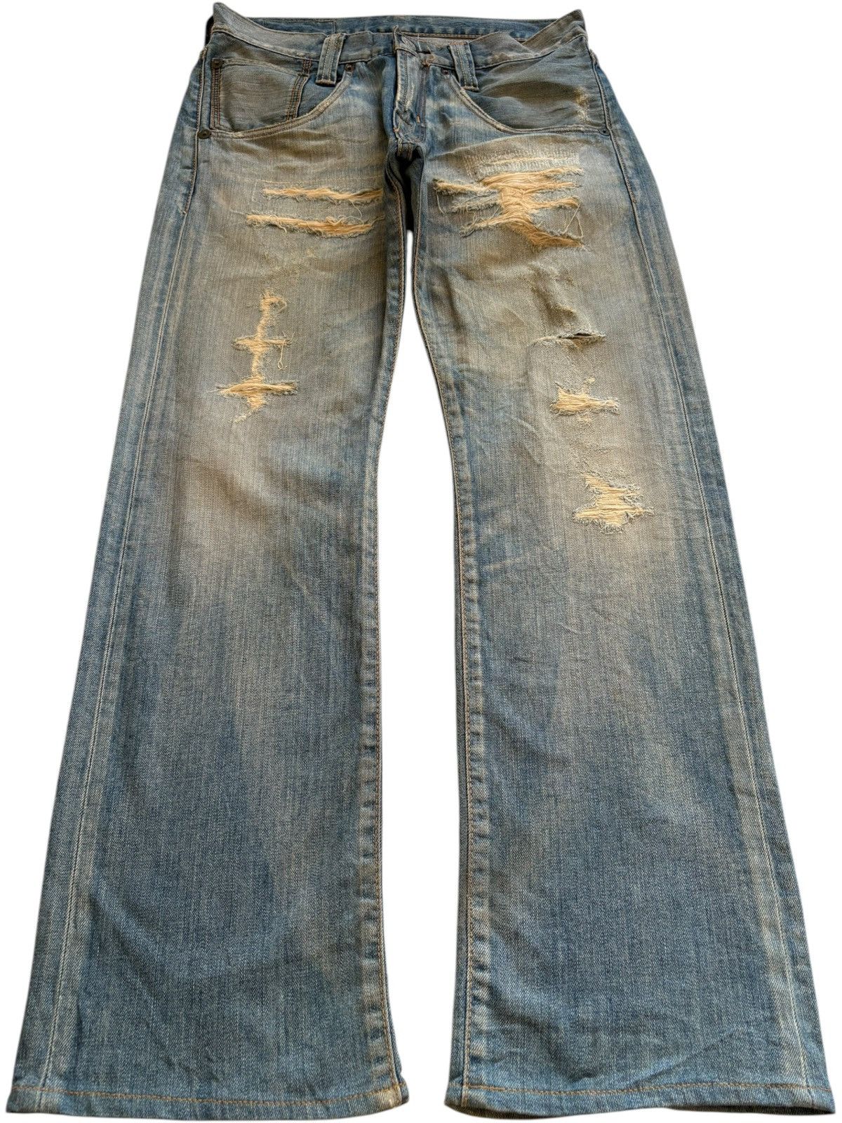 Levi's × Levi's Vintage Clothing Vintage 90s Levis 508 Mud Wash Distressed Rip Bootcut Jeans Size US 31 - 1 Thumbnail