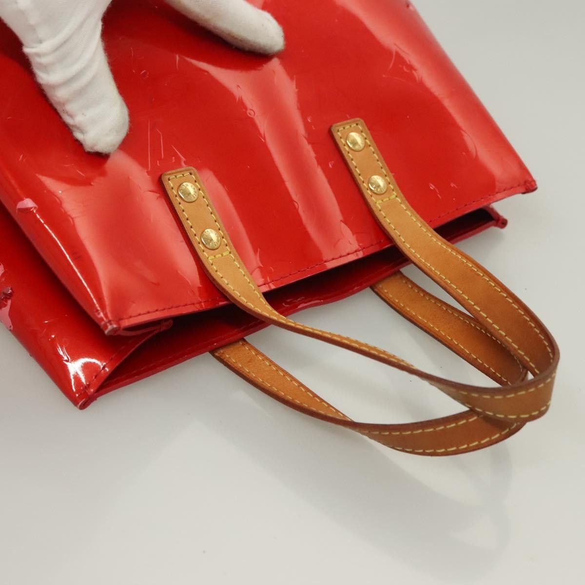 Louis Vuitton LOUIS VUITTON Monogram Vernis Reade PM Hand Bag Red Rouge Size ONE SIZE - 6 Thumbnail