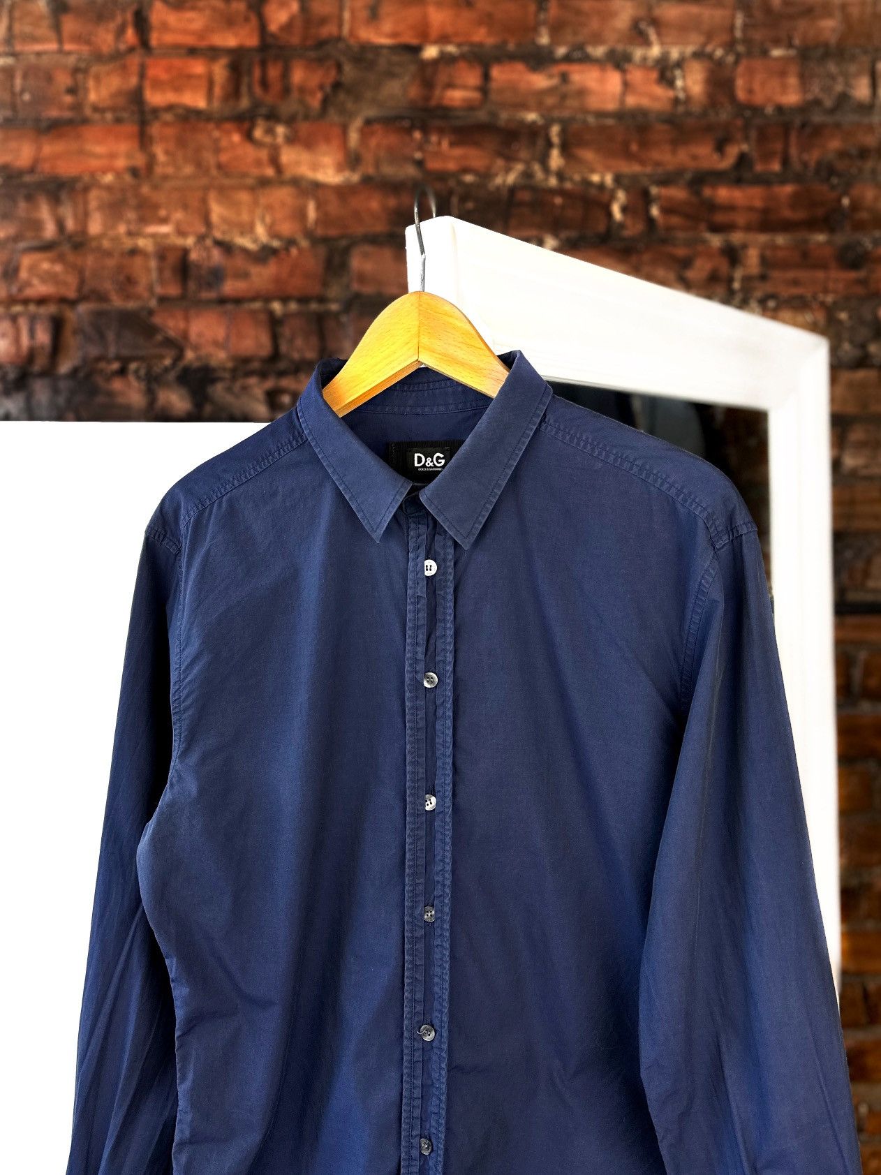 Dolce & Gabbana Vintage Men’s Shirts Button Up Dolce&Gabbana Dark Blue Size US L / EU 52-54 / 3 - 2 Thumbnail