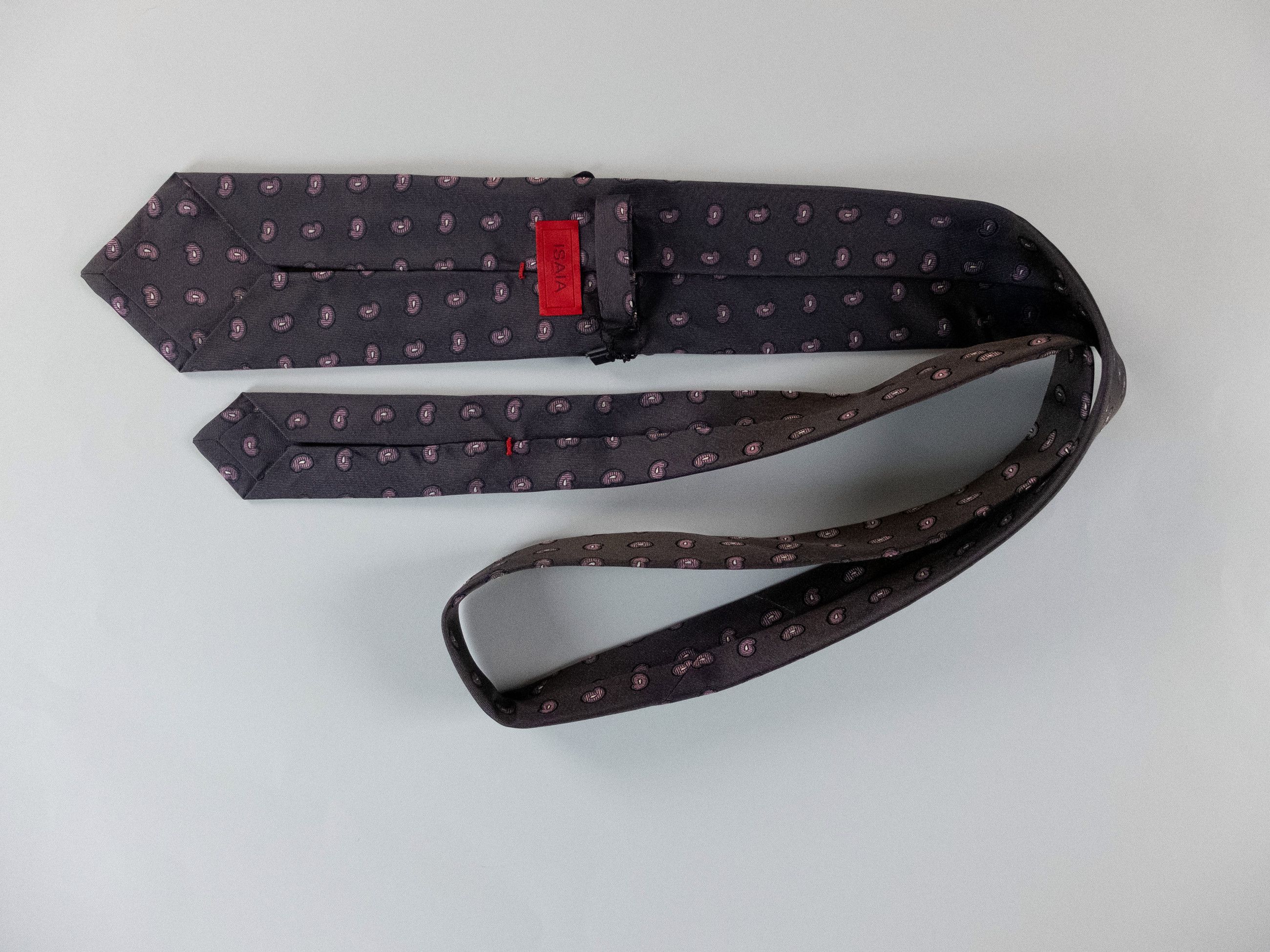 Isaia ISAIA Napoli 5-fold brown micro motif silk tie authentic NWT Size ONE SIZE - 2 Thumbnail